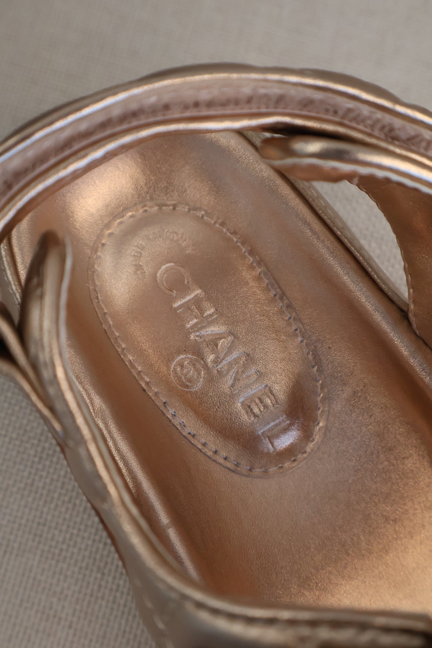 Chanel Dad Sandals Gold Metallic (Whatsapp for Price & Grade)