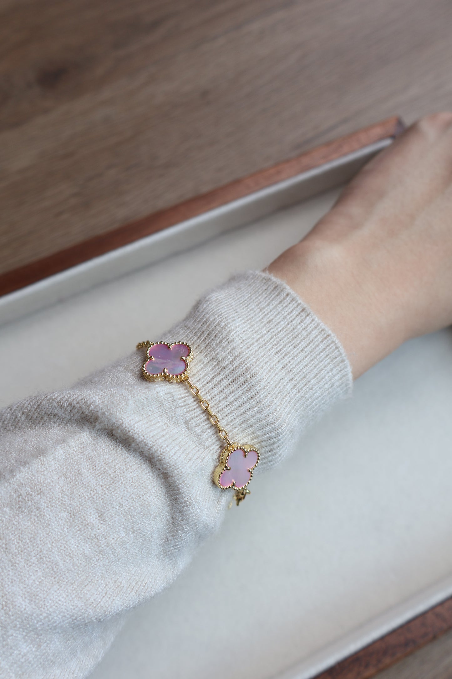 Van Cleef Bracelet Pink x Gold (Whatsapp for Price & Grade)