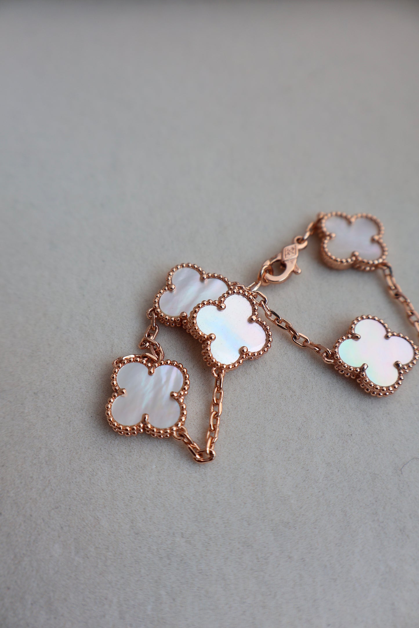 Van Cleef Bracelet White x Rose Gold (Whatsapp for Price & Grade)