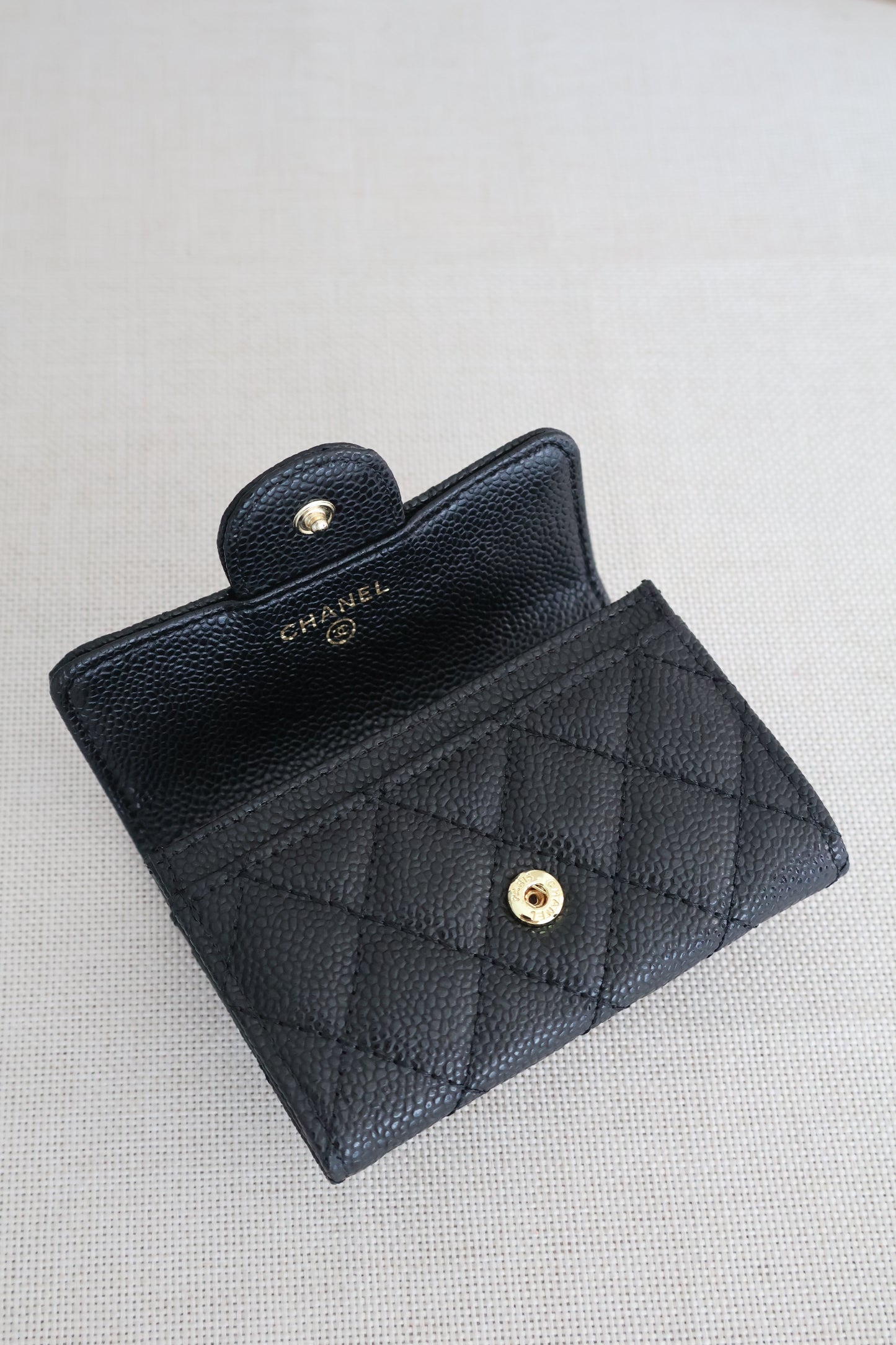 Chanel Card Holders Flap Black x Gold (Whatsapp for Price & Grade)