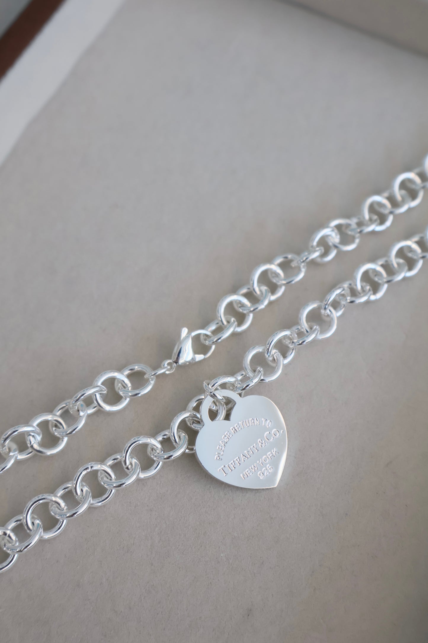 Tiffany & Co Heart Tag Chain Link Necklace in Silver (Whatsapp for Price & Grade)