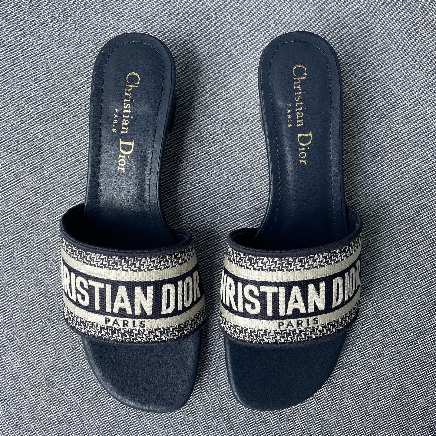 Dior Heels Slides Navy (Whatsapp for Price & Grade)