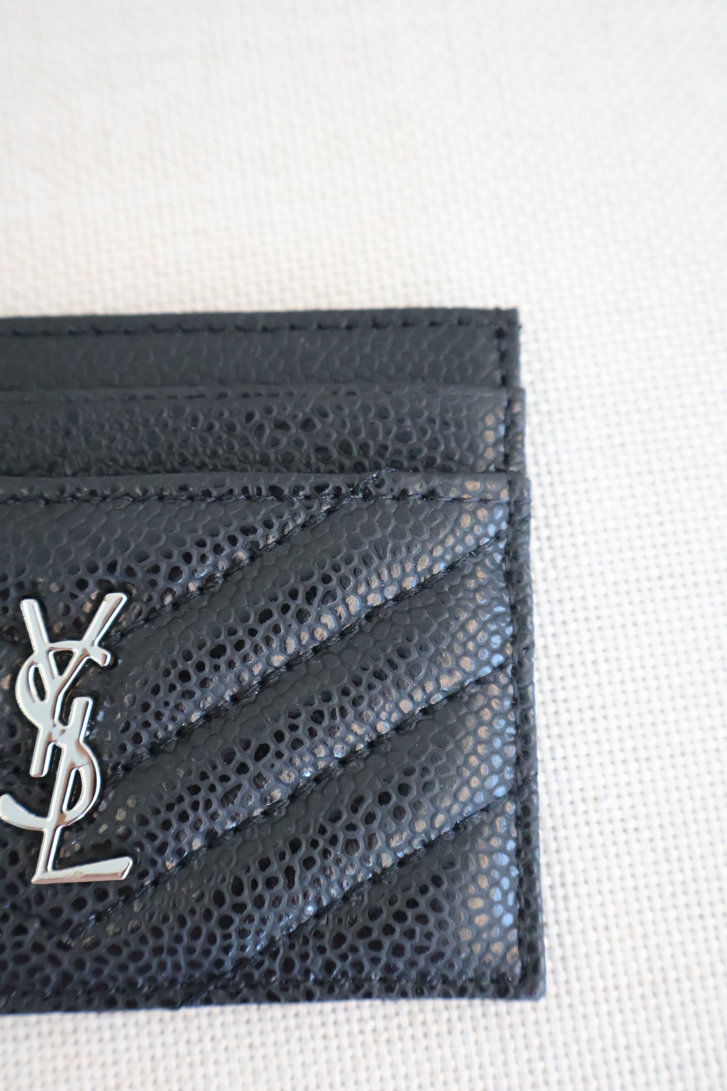 Yves Saint Laurent Cardholder Black x Silver (Whatsapp for Price & Grade)