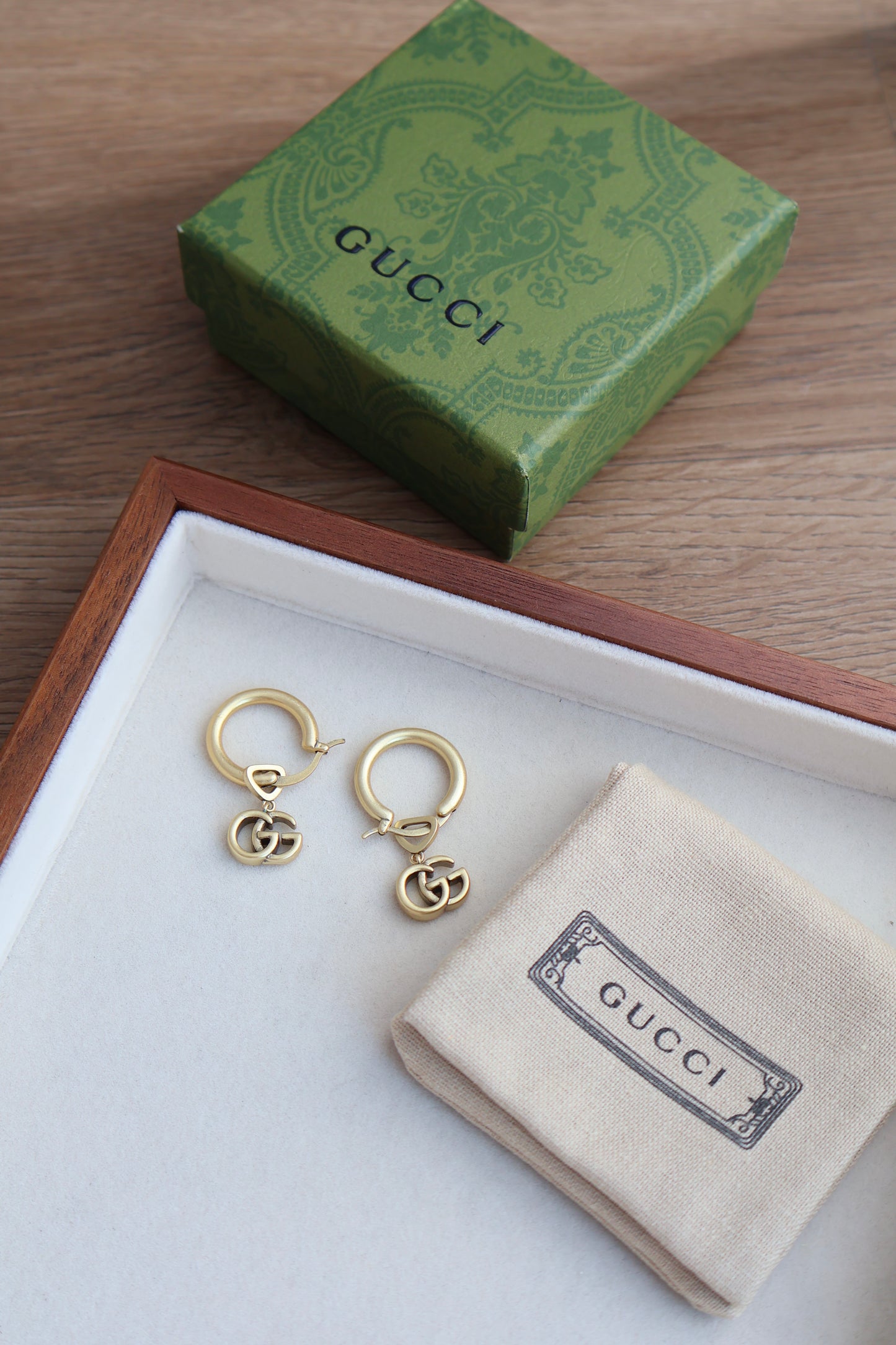Gucci GG Logo Earrings Gold (Whatsapp for Price & Grade)