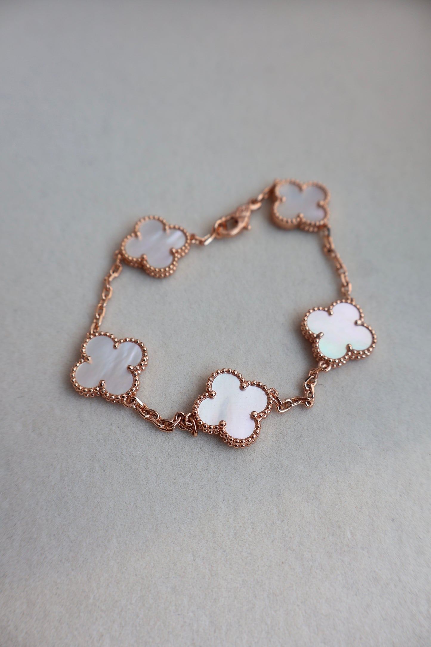 Van Cleef Bracelet White x Rose Gold (Whatsapp for Price & Grade)