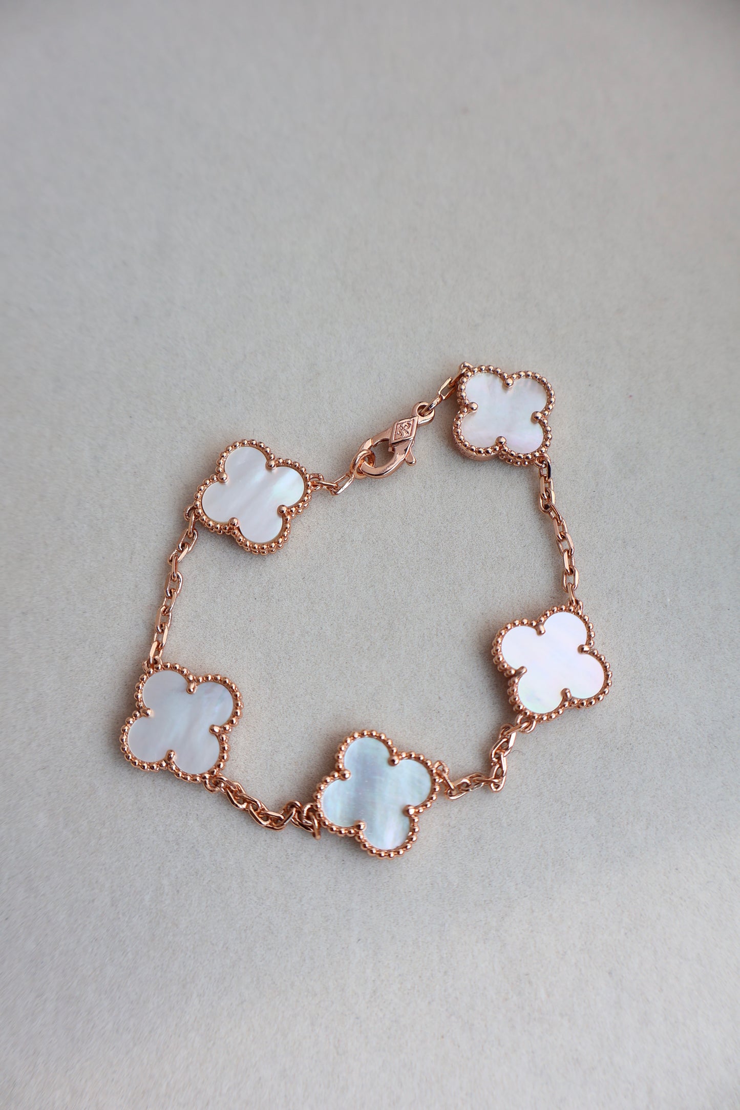 Van Cleef Bracelet White x Rose Gold (Whatsapp for Price & Grade)