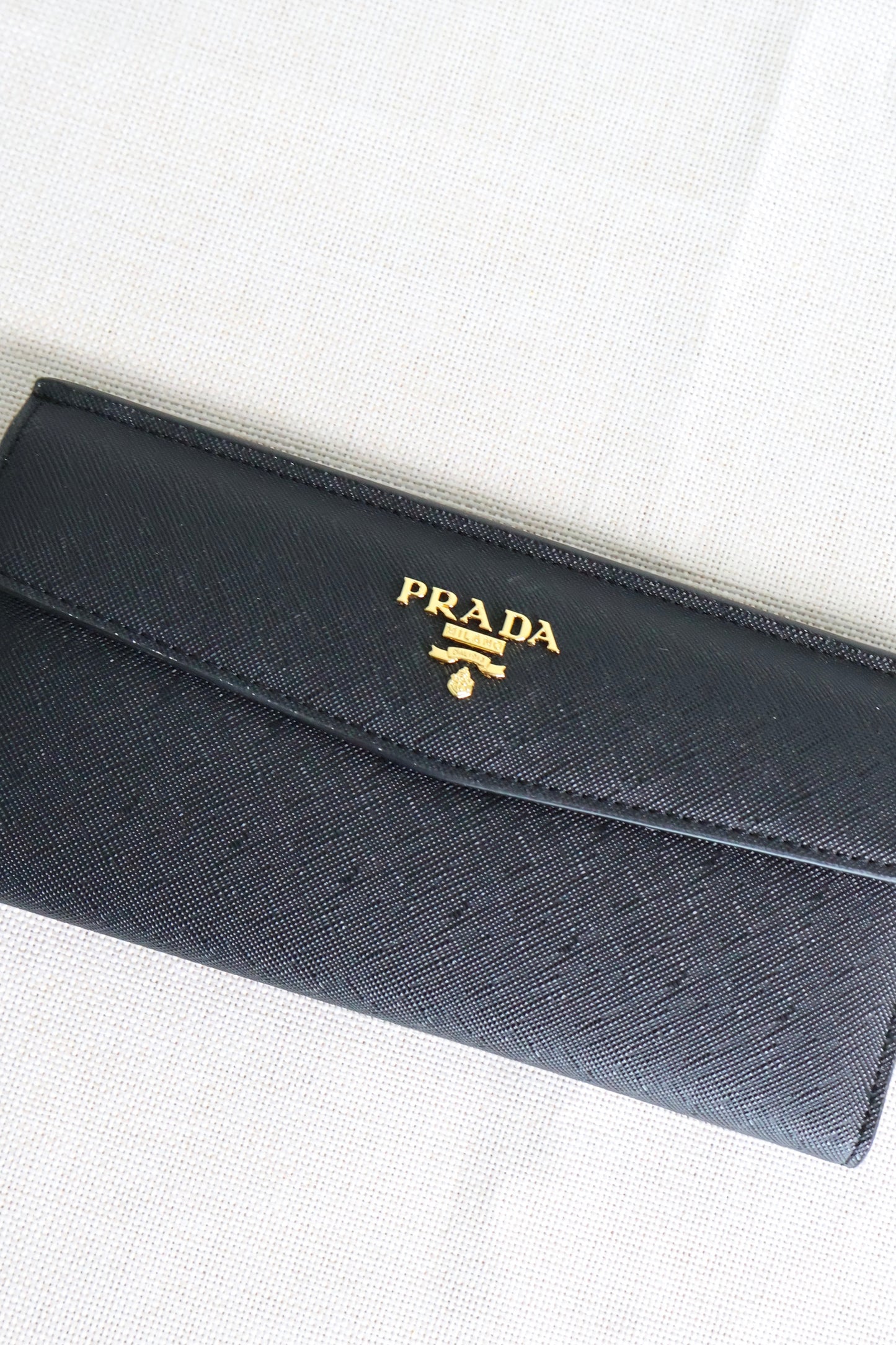 Prada Black Saffiano Wallet Long (Whatsapp for Price & Grade)