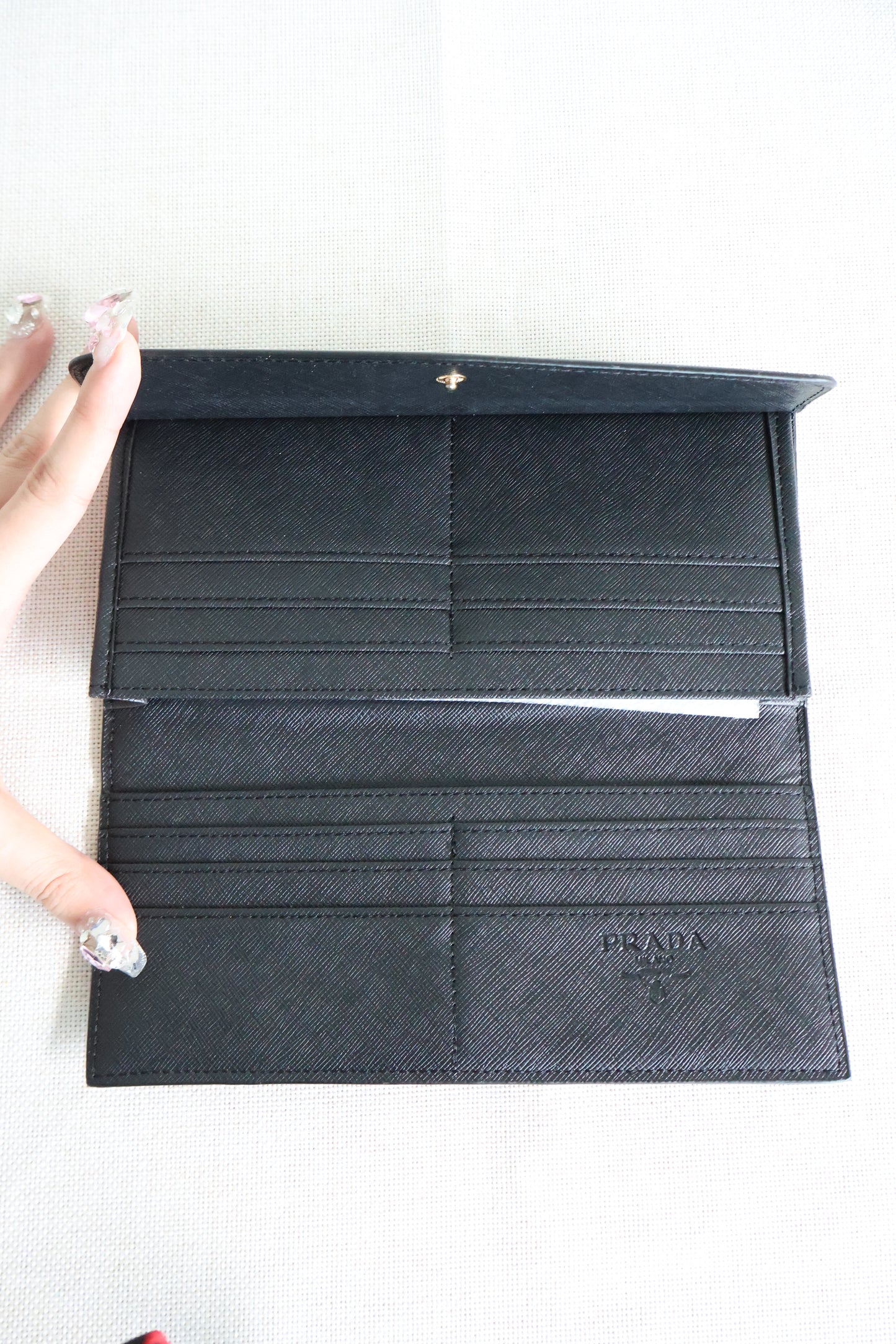 Prada Black Saffiano Wallet Long (Whatsapp for Price & Grade)