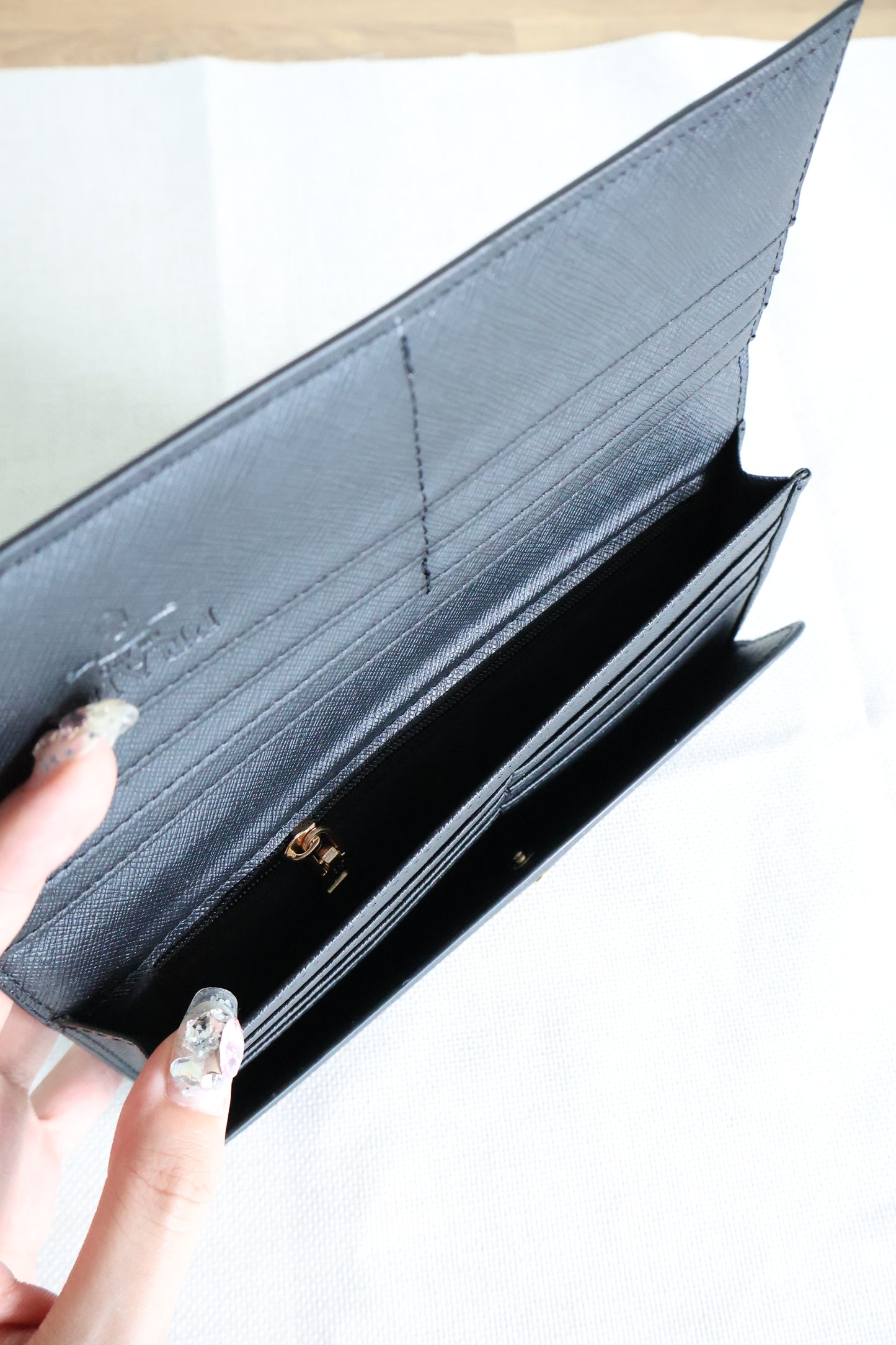Prada Black Saffiano Wallet Long (Whatsapp for Price & Grade)