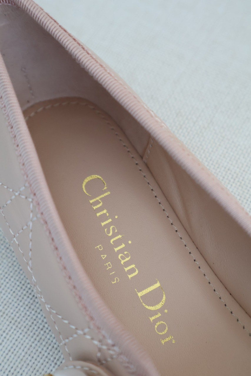 Dior Ballet Flat  Rose Quartz Quilted Cannage Calfskin (Whatsapp for Price & Grade)