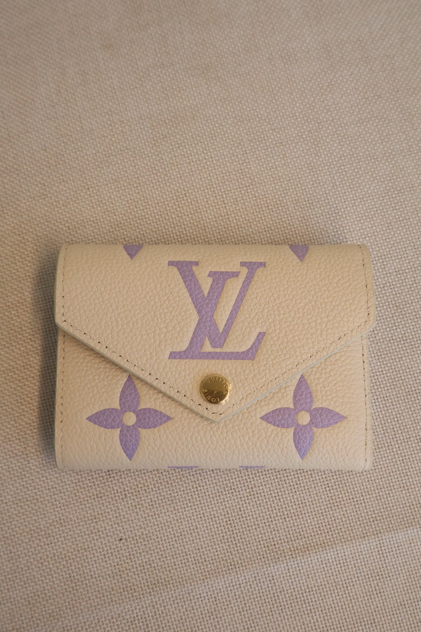 Louis Vuitton Victoria Wallet Purple Beige (Whatsapp for Price & Grade)