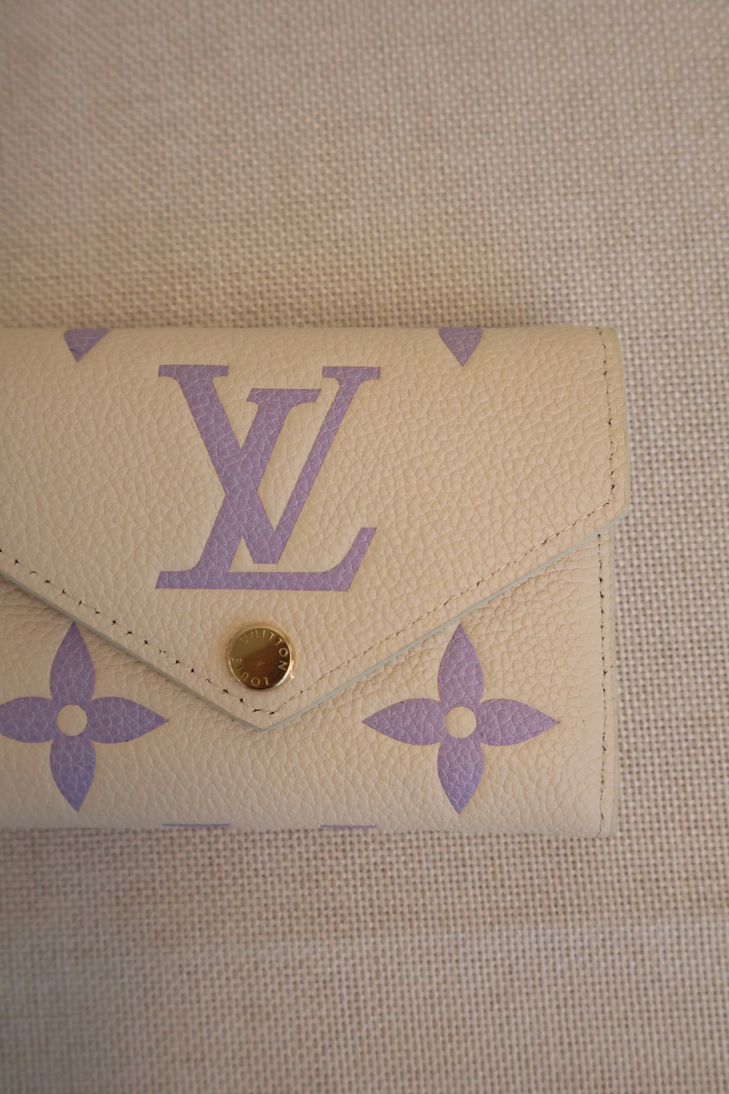 Louis Vuitton Victoria Wallet Purple Beige (Whatsapp for Price & Grade)