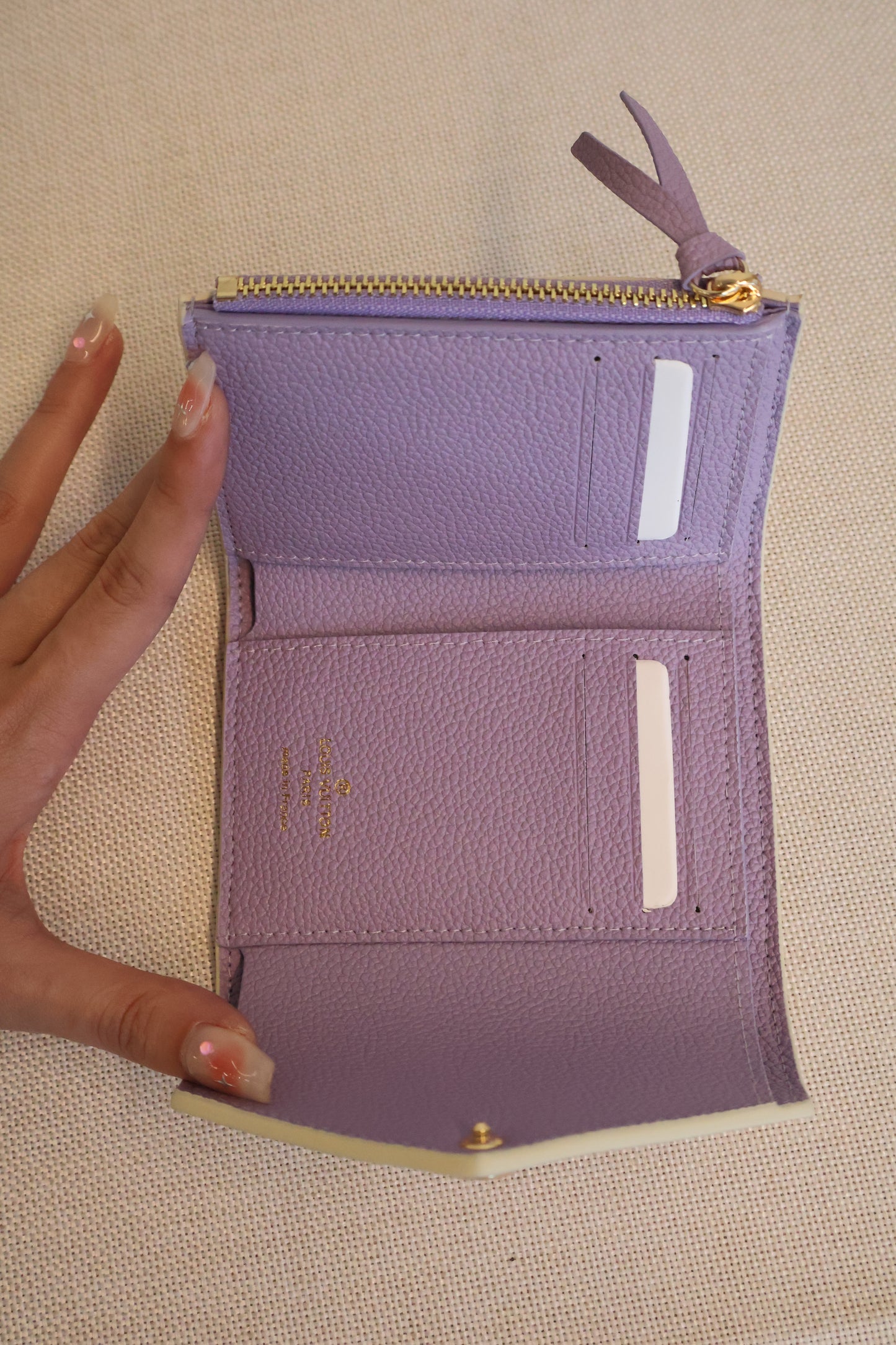 Louis Vuitton Victoria Wallet Purple Beige (Whatsapp for Price & Grade)