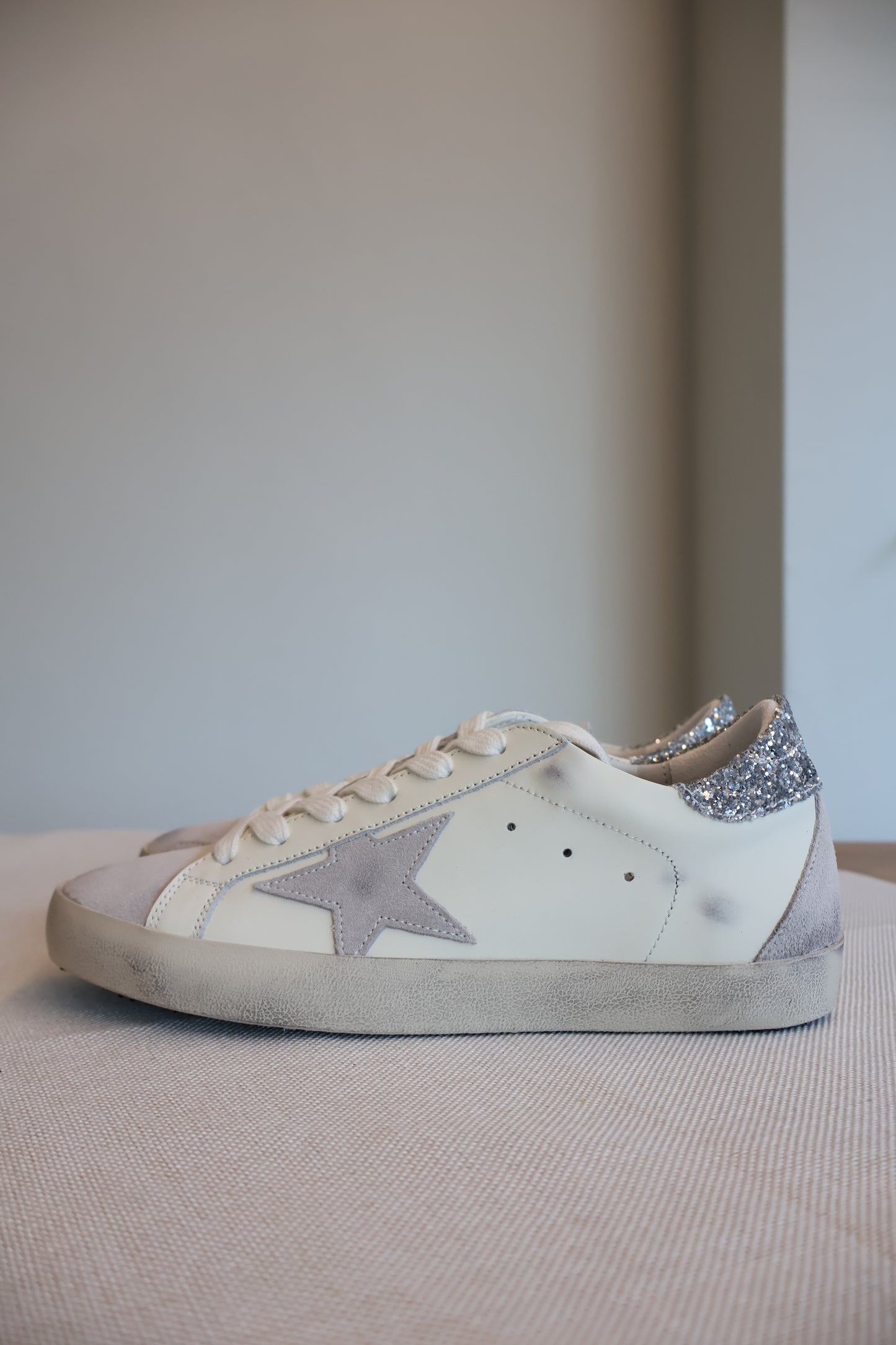 Golden Goose Grey Sparkly x White Men's Sneaker (Whatsapp for Price & Grade)