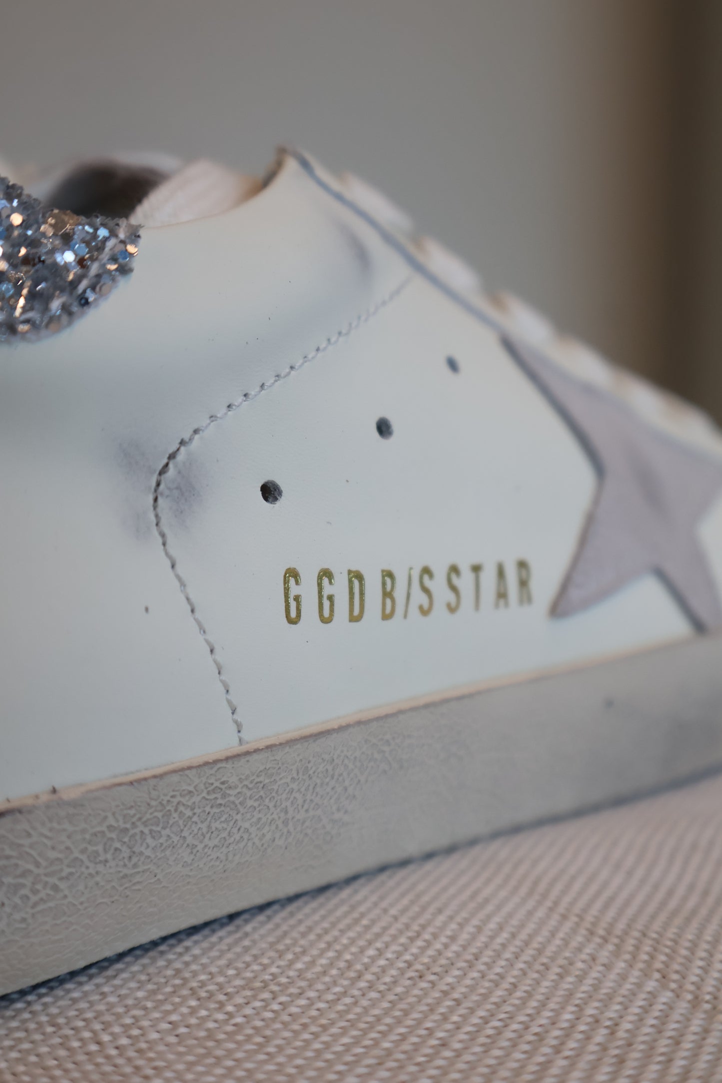 Golden Goose Grey Sparkly x White Men's Sneaker (Whatsapp for Price & Grade)