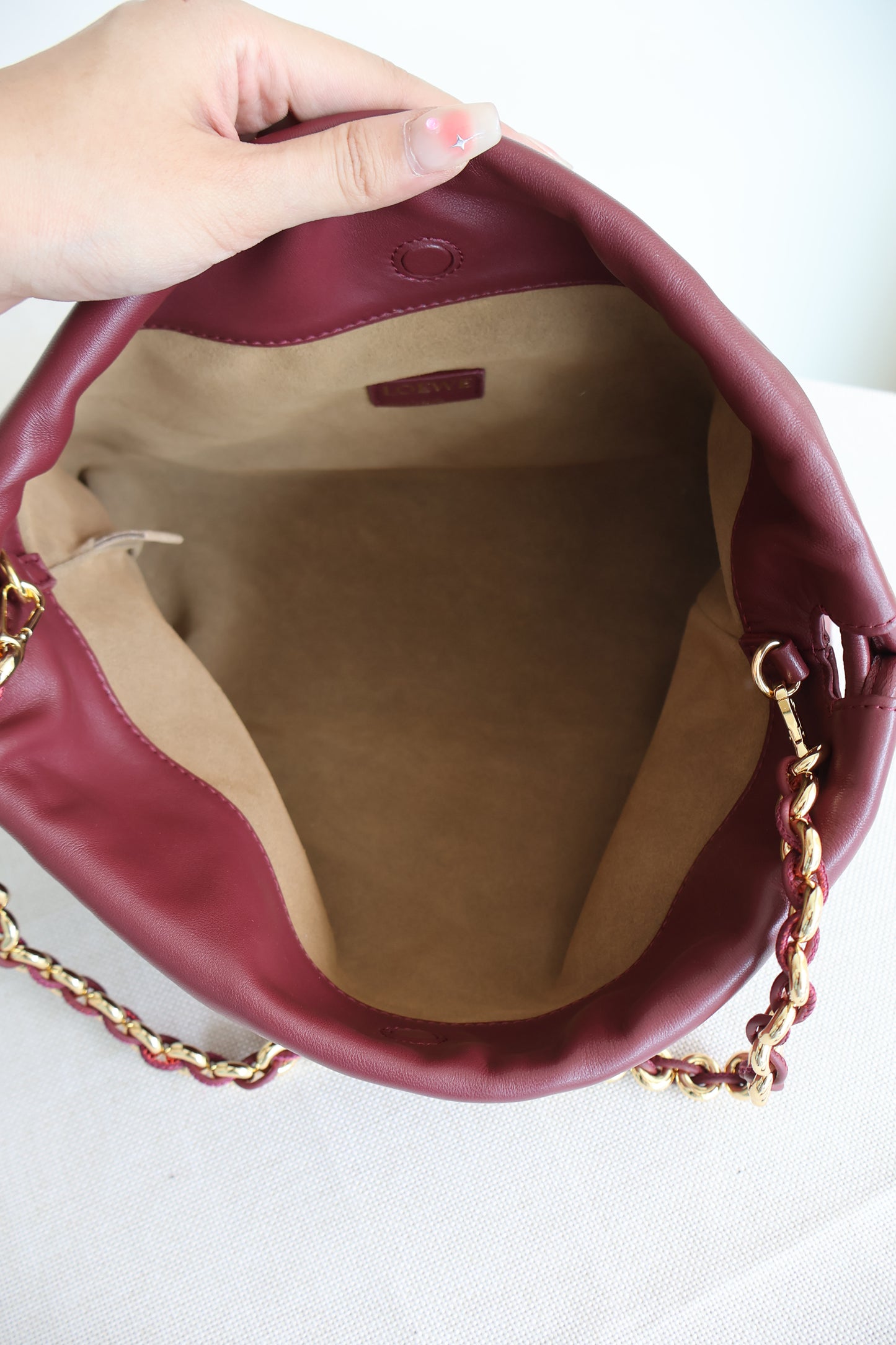 Loewe Flamenco Burgundy Bag (Whatsapp for Price & Grade)