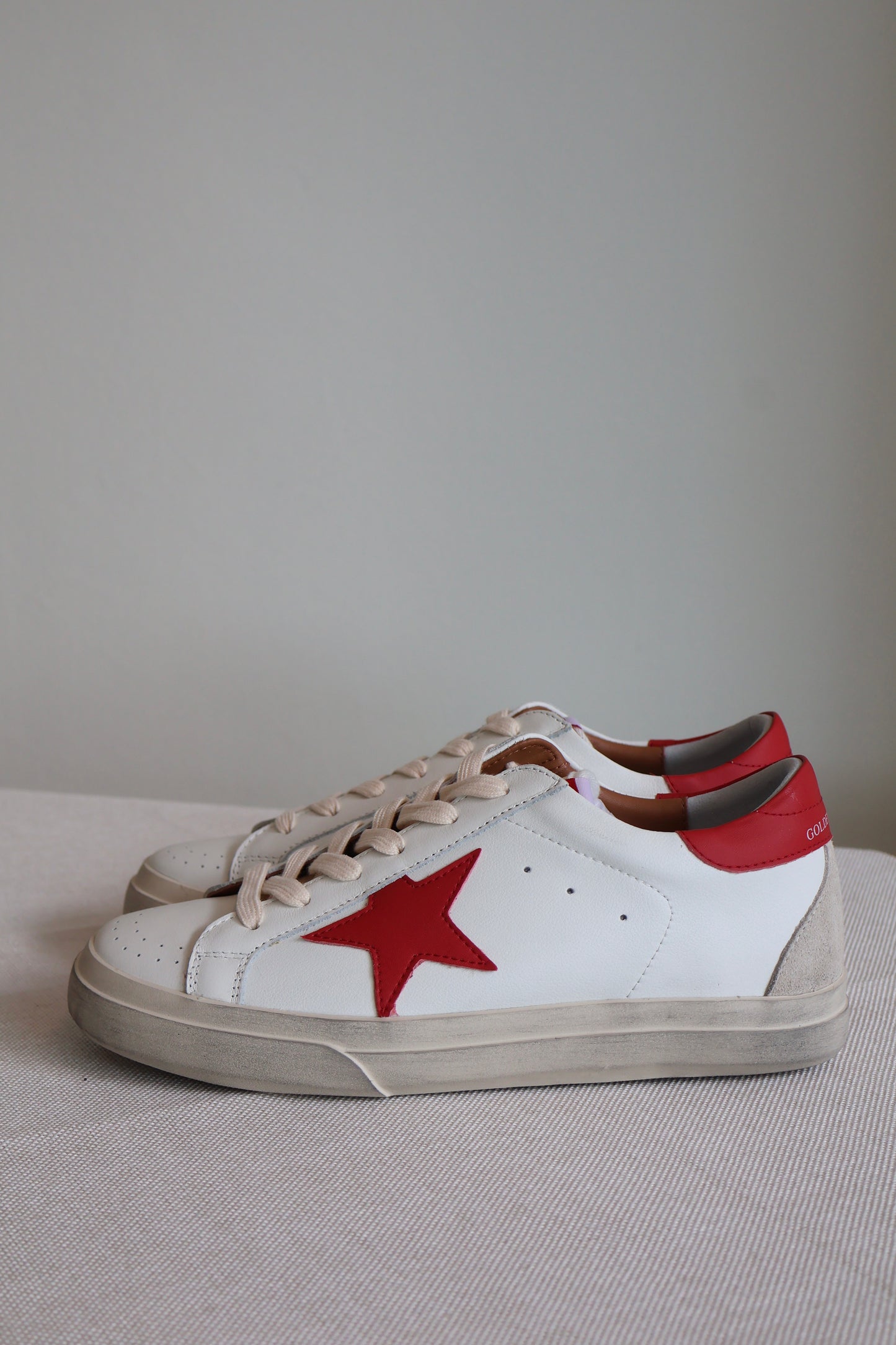 Golden Goose Red x White Men's Sneaker (Whatsapp for Price & Grade)