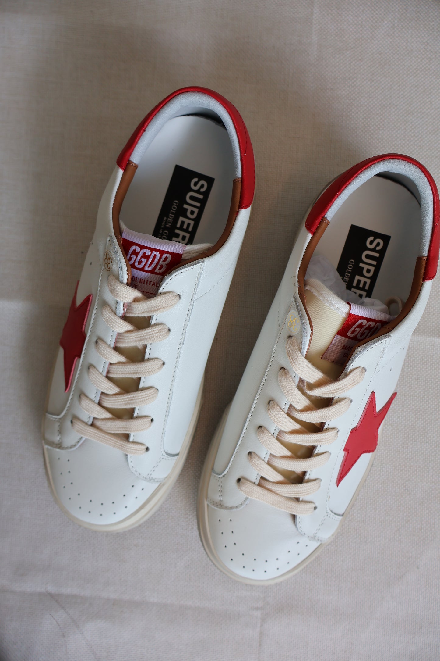 Golden Goose Red x White Men's Sneaker (Whatsapp for Price & Grade)