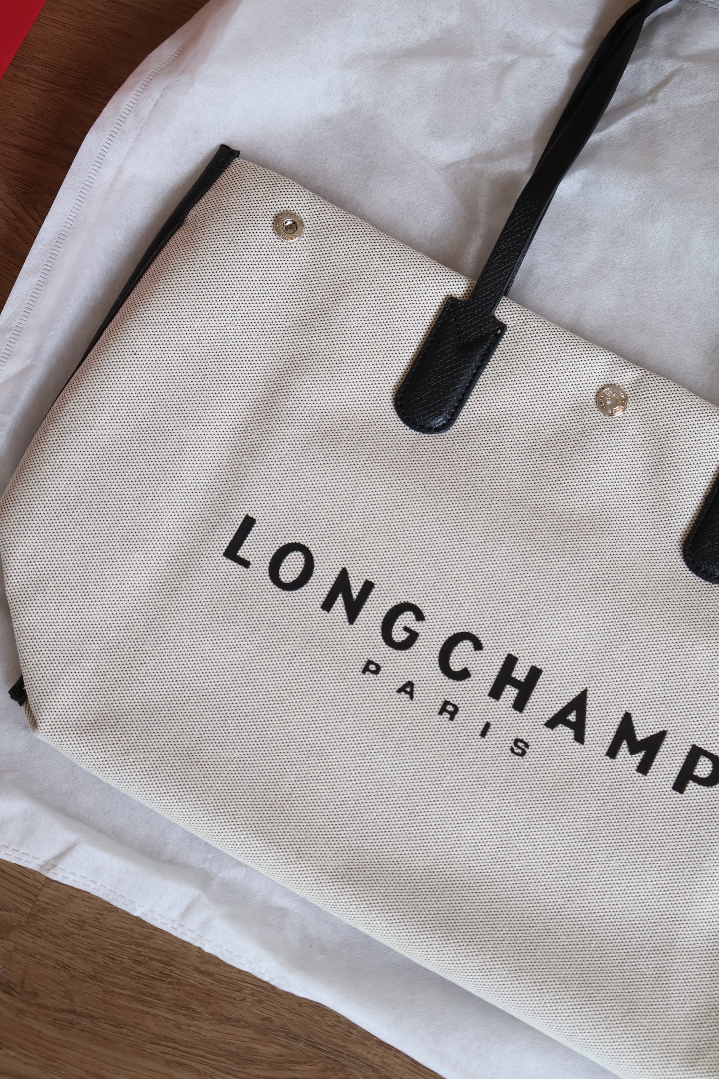 Longchamp Beige Canvas Tote (Whatsapp for Price & Grade)