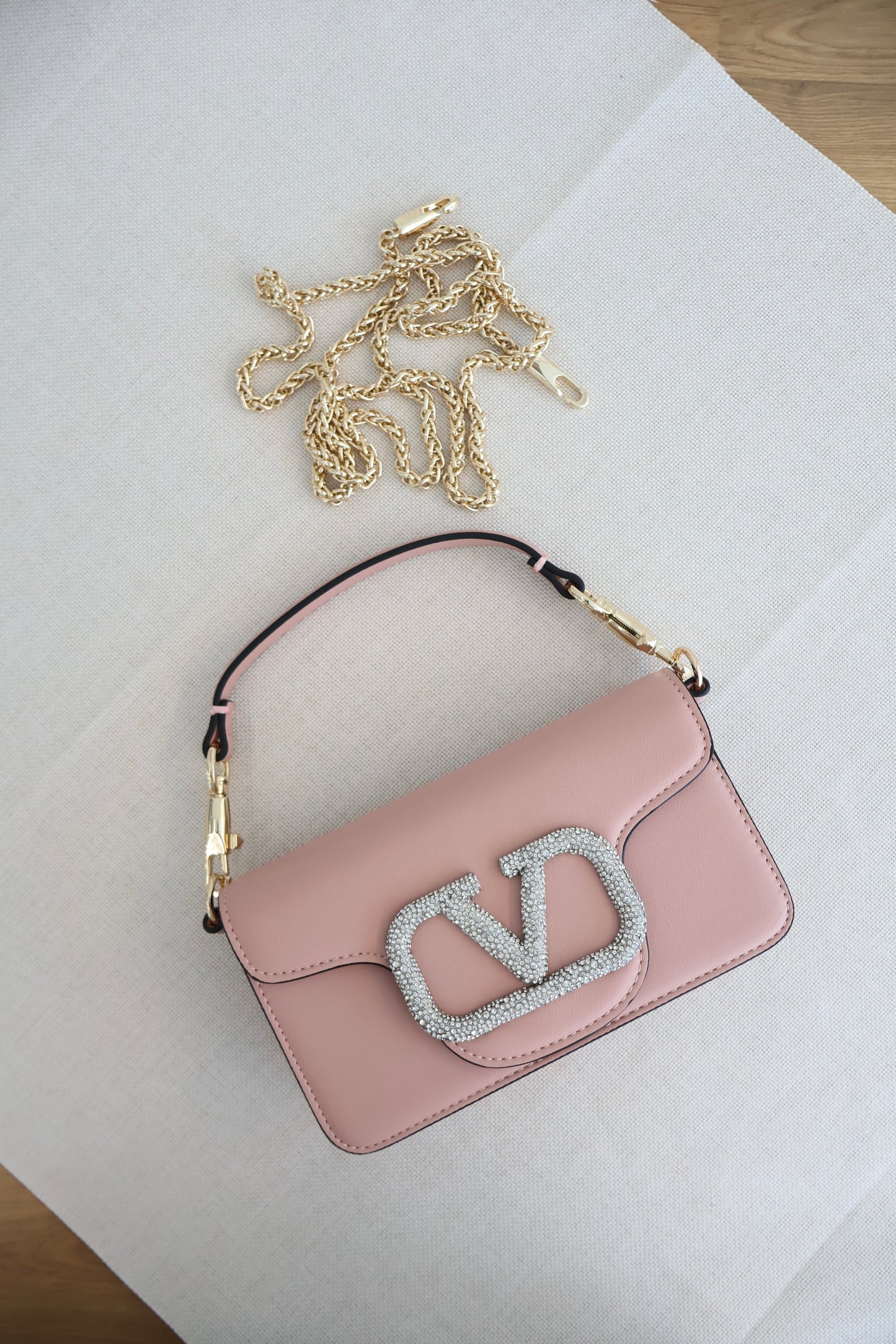 Valentino Pink x Crystal bag (Whatsapp for Price & Grade)