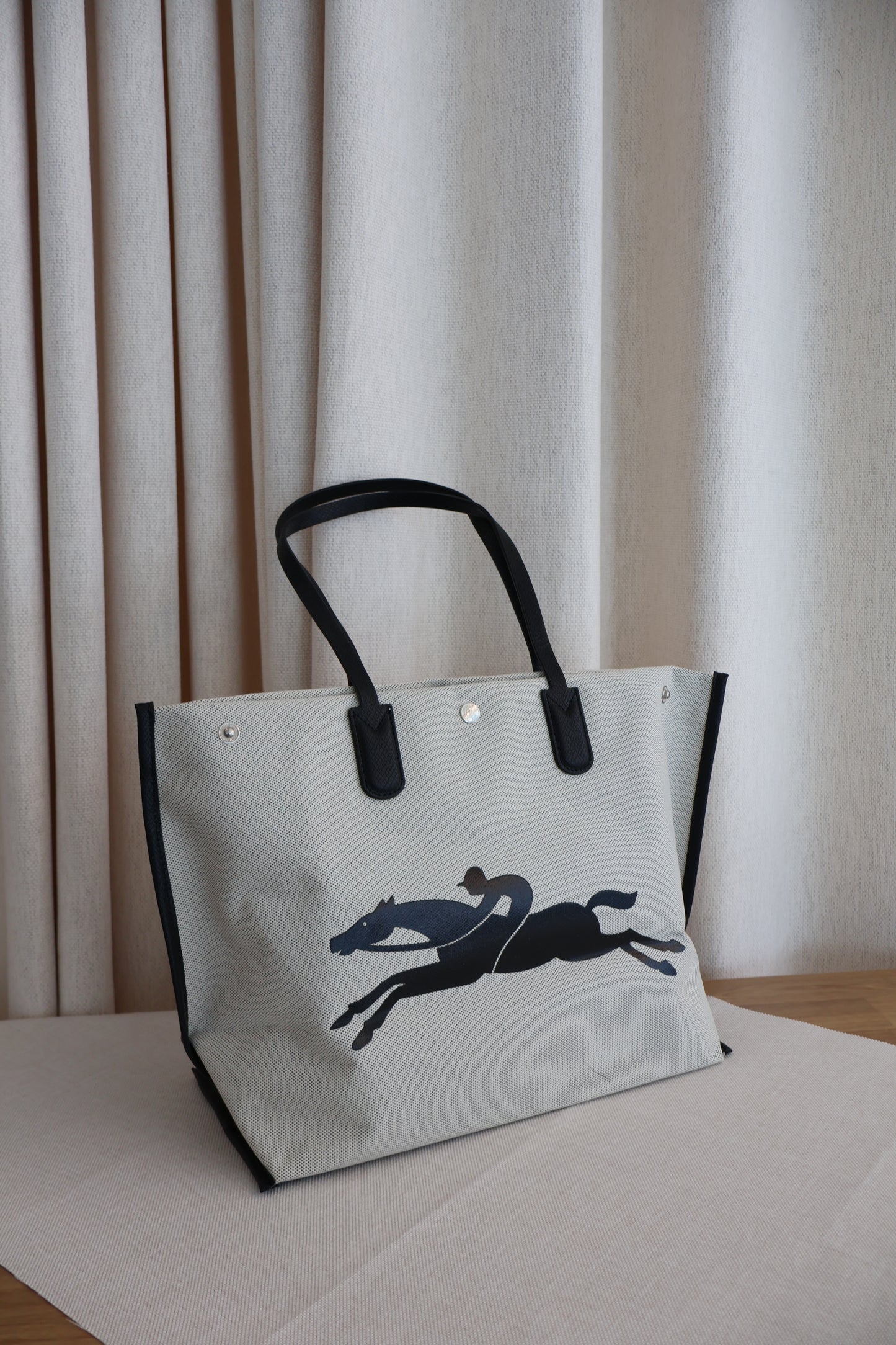 Longchamp Beige Canvas Tote (Whatsapp for Price & Grade)