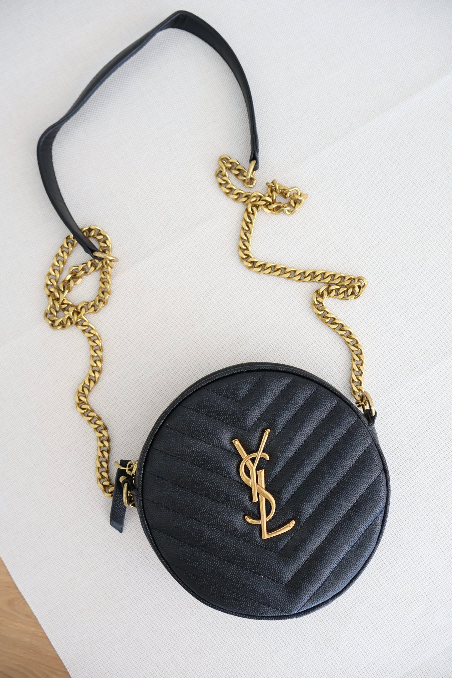 Yves Saint Laurent Monogramme Round Bag Black (Whatsapp for Price & Grade)