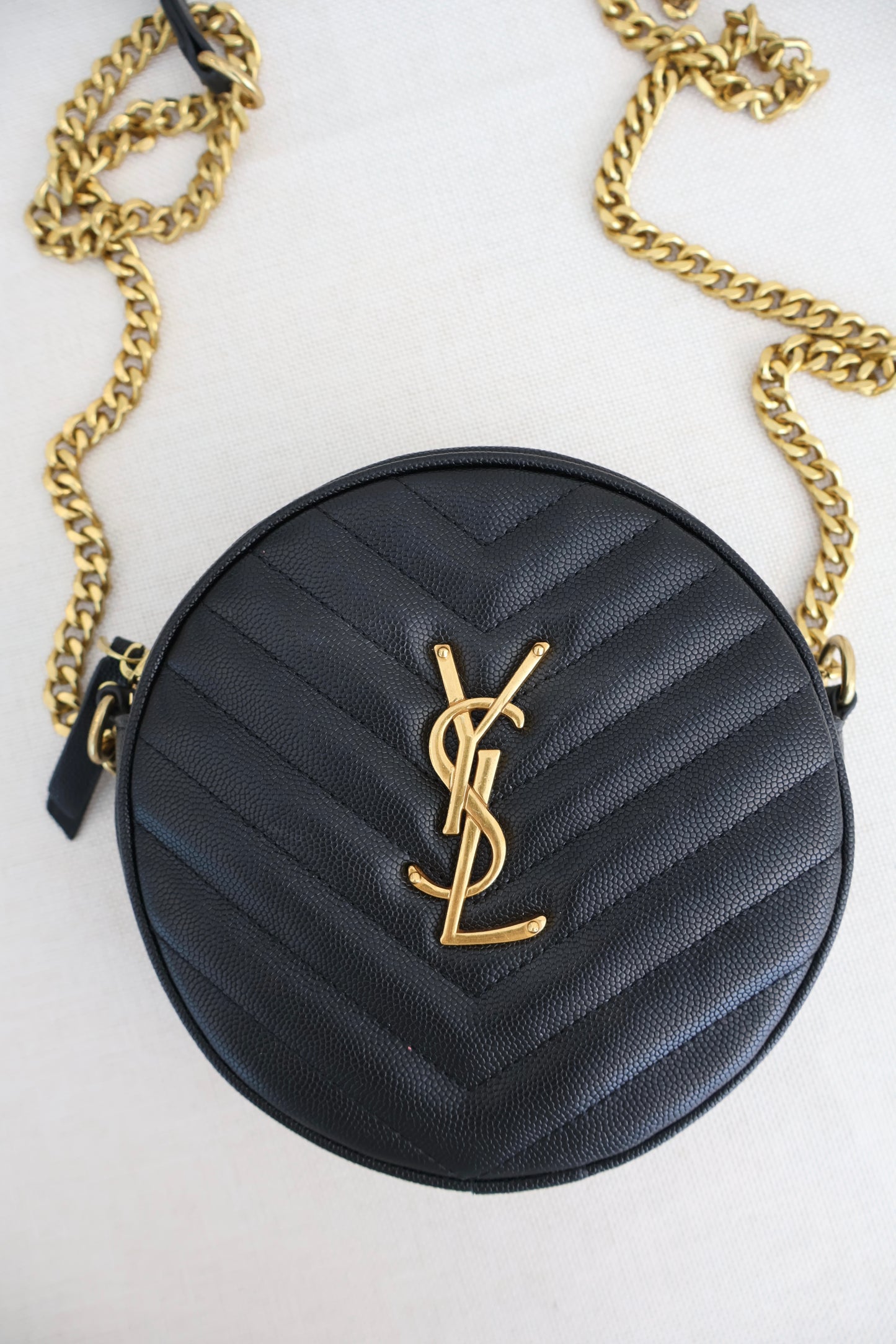 Yves Saint Laurent Monogramme Round Bag Black (Whatsapp for Price & Grade)