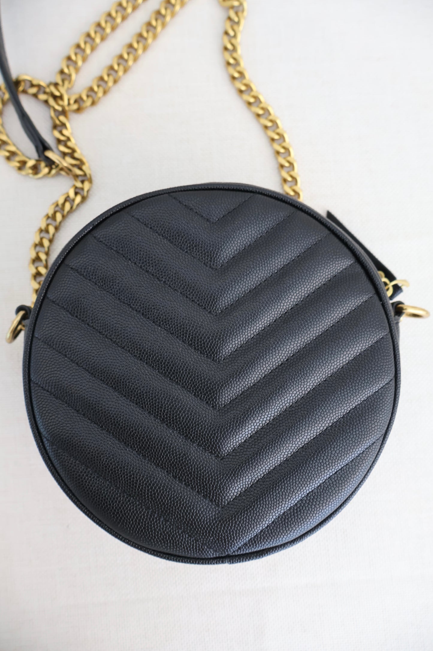 Yves Saint Laurent Monogramme Round Bag Black (Whatsapp for Price & Grade)