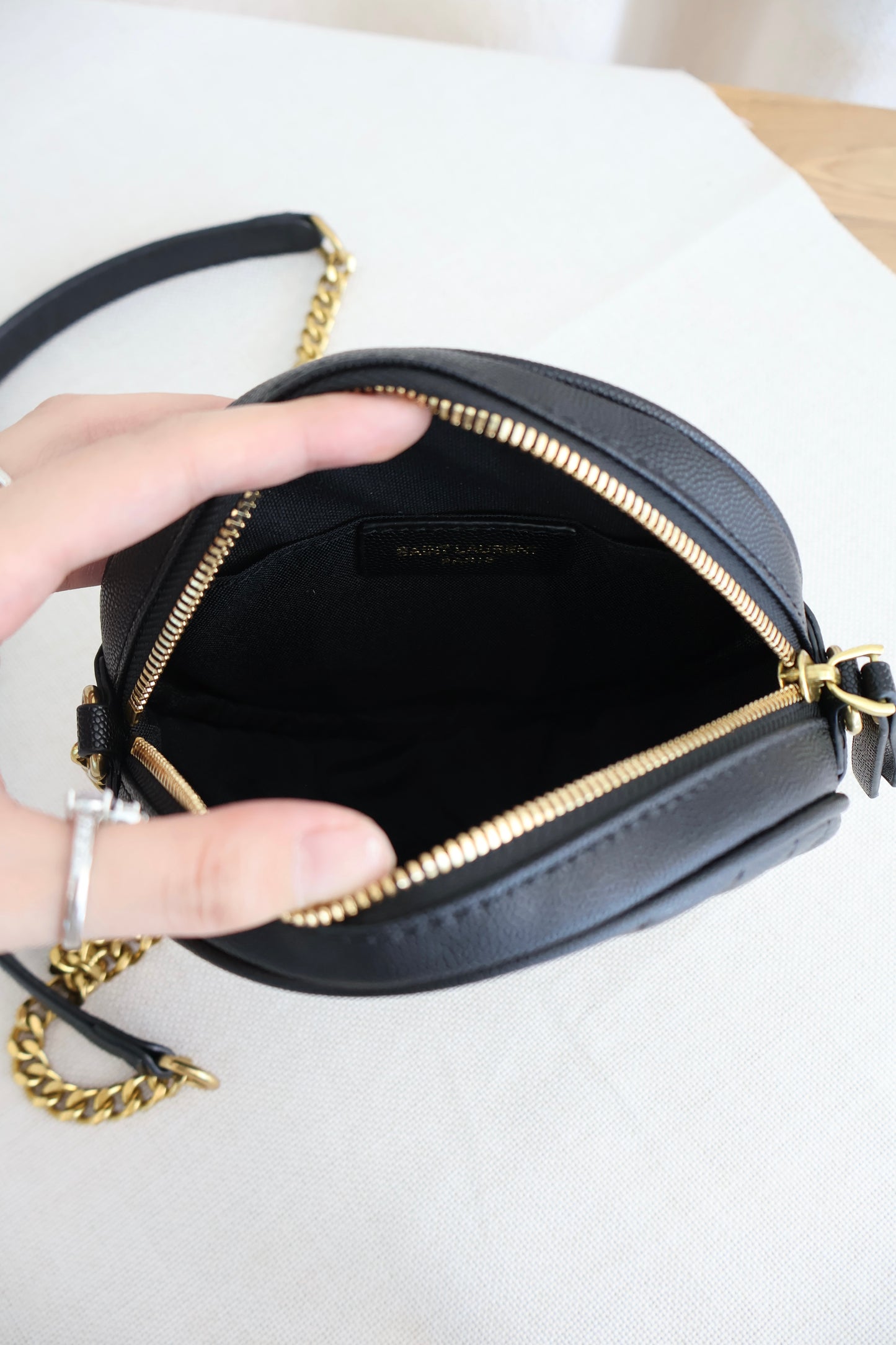 Yves Saint Laurent Monogramme Round Bag Black (Whatsapp for Price & Grade)