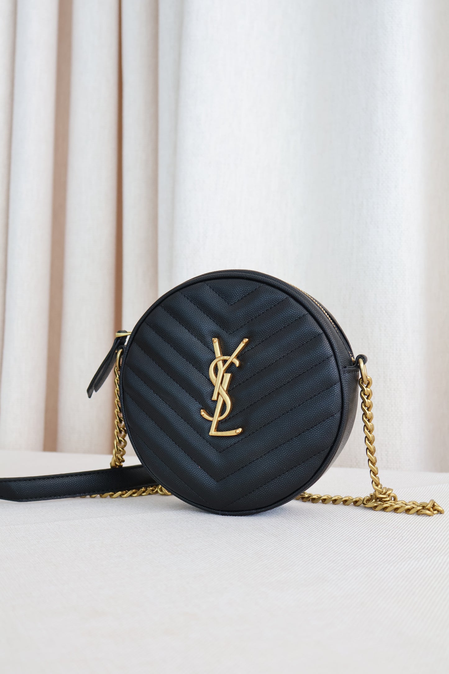 Yves Saint Laurent Monogramme Round Bag Black (Whatsapp for Price & Grade)