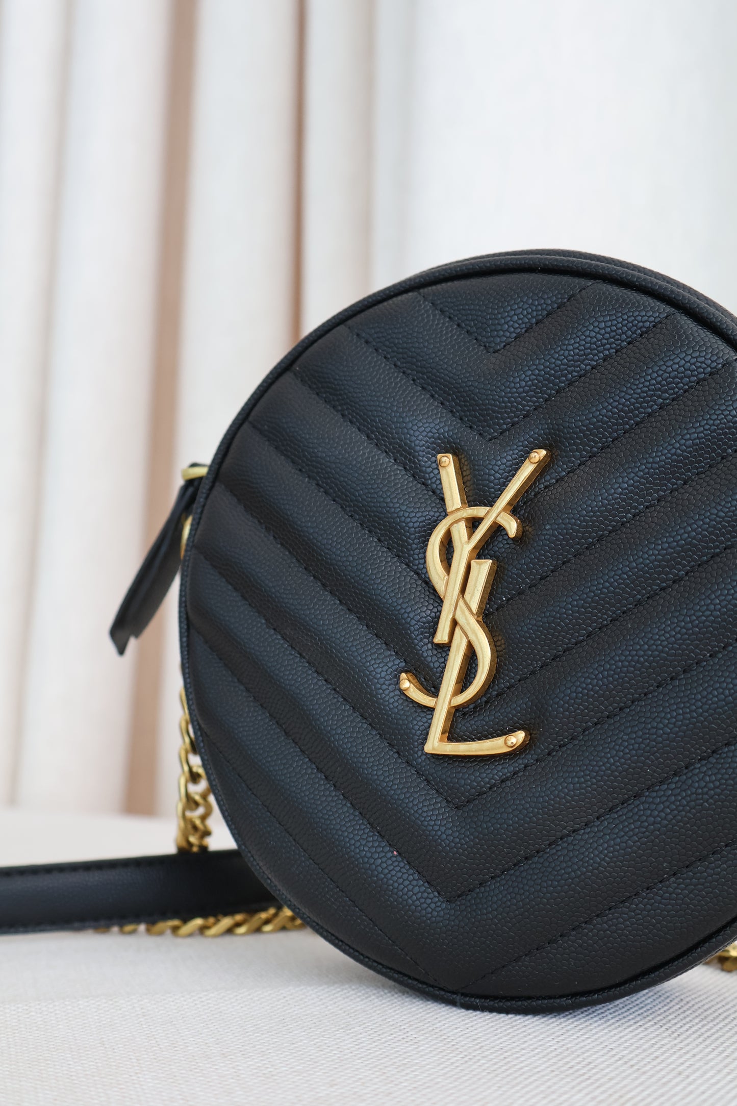 Yves Saint Laurent Monogramme Round Bag Black (Whatsapp for Price & Grade)