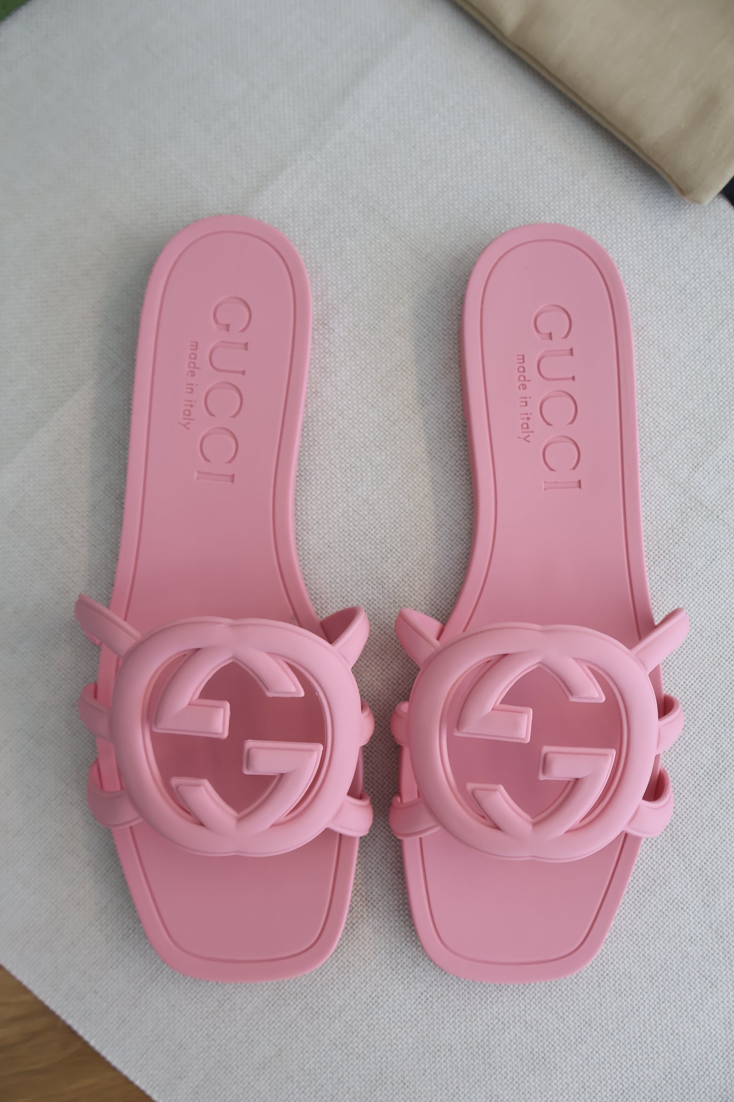 Gucci Pink Jelly Slides (Whatsapp for Price & Grade)