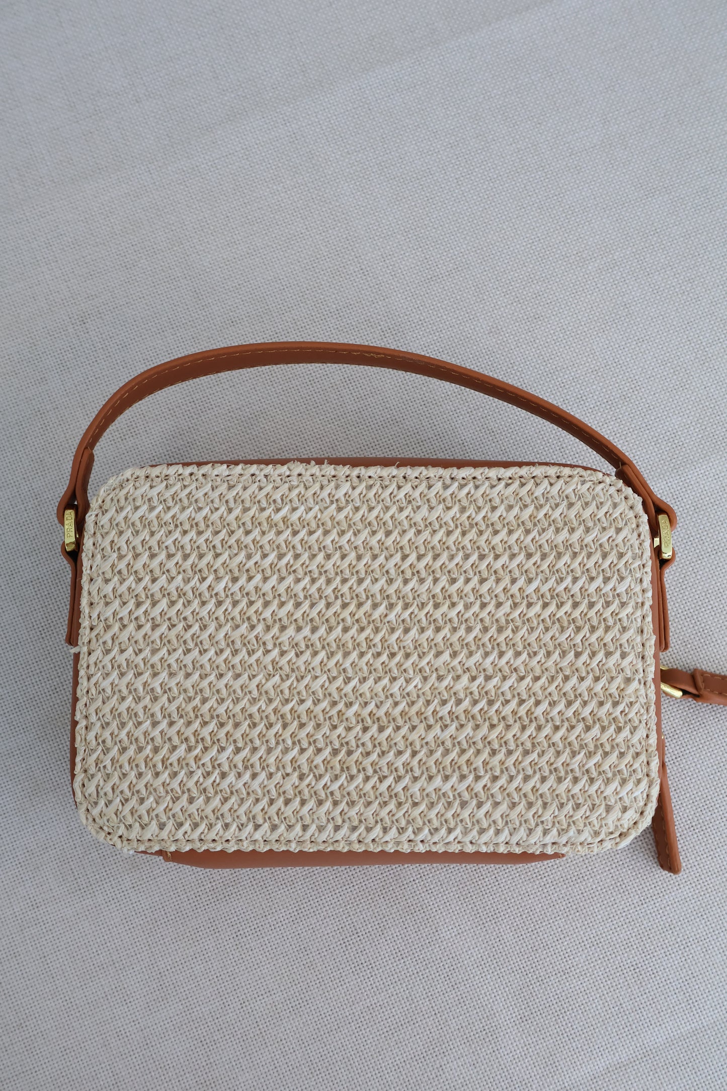 Prada Prada Rattan Bag Brown Handle (Whatsapp for Price & Grade)