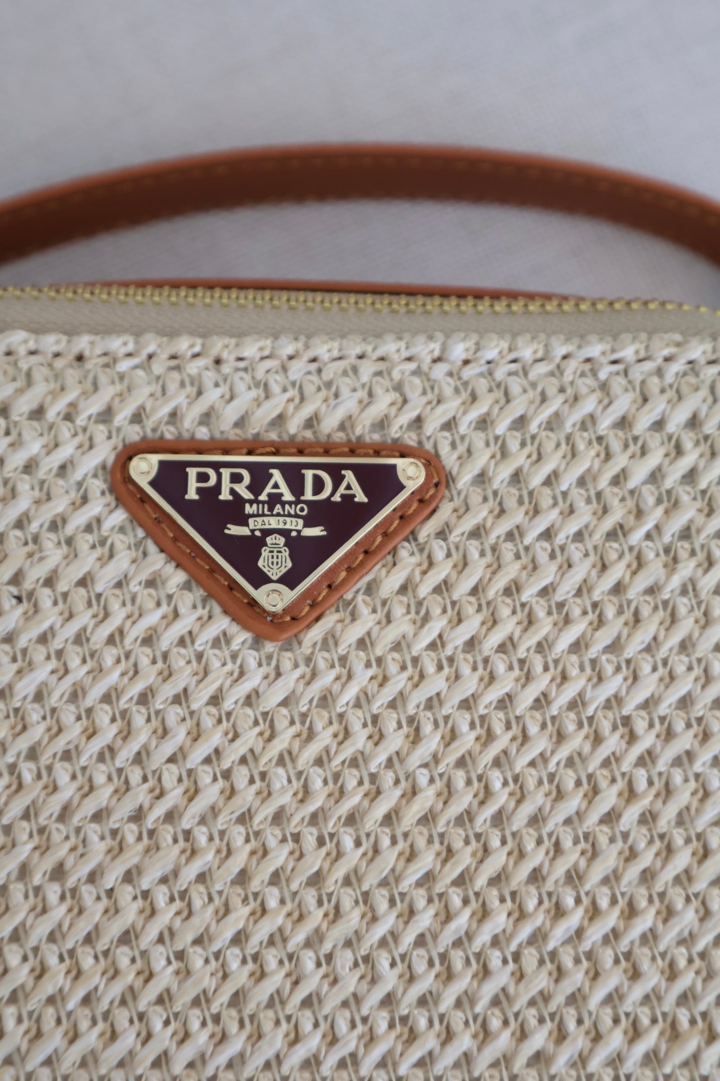 Prada Prada Rattan Bag Brown Handle (Whatsapp for Price & Grade)