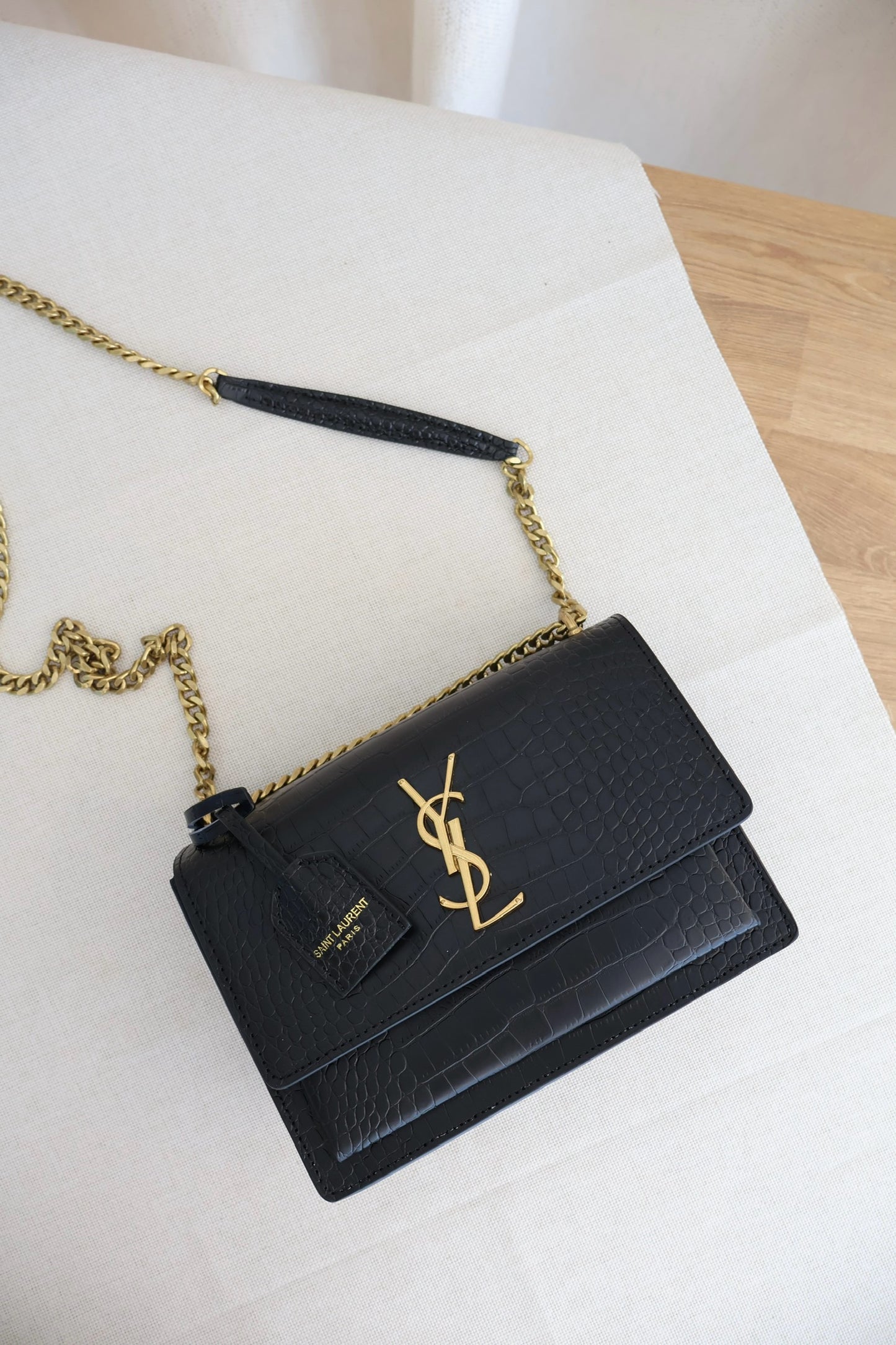 Yves Saint Laurent Sunset Bag Black (Whatsapp for Price & Grade)