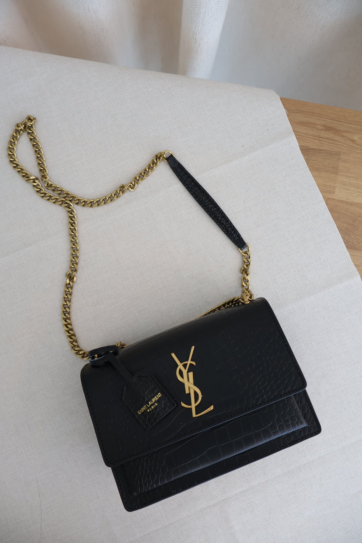 Yves Saint Laurent Sunset Bag Black (Whatsapp for Price & Grade)