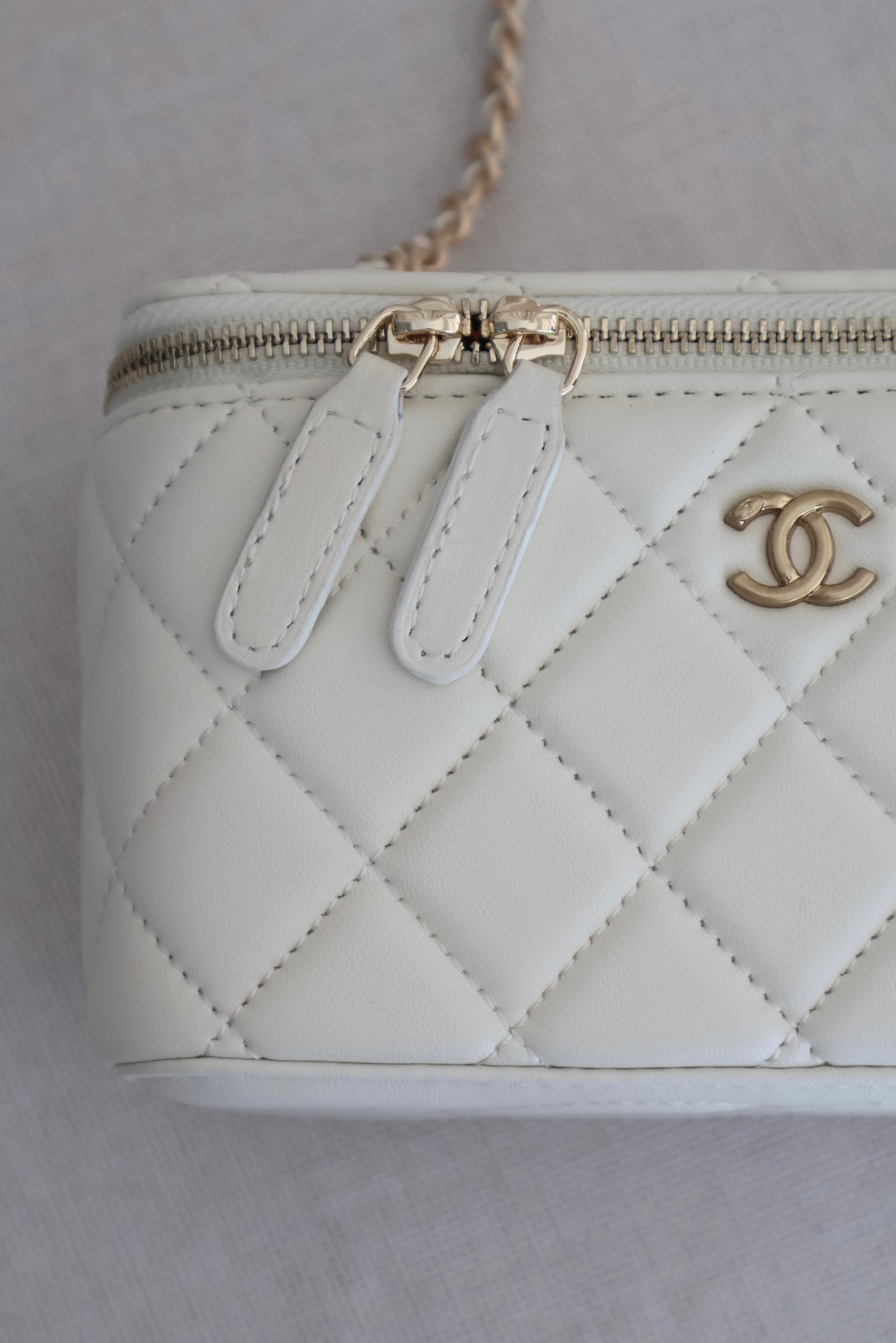 Chanel Vanity White Bag (Whatsapp for Price & Grade)