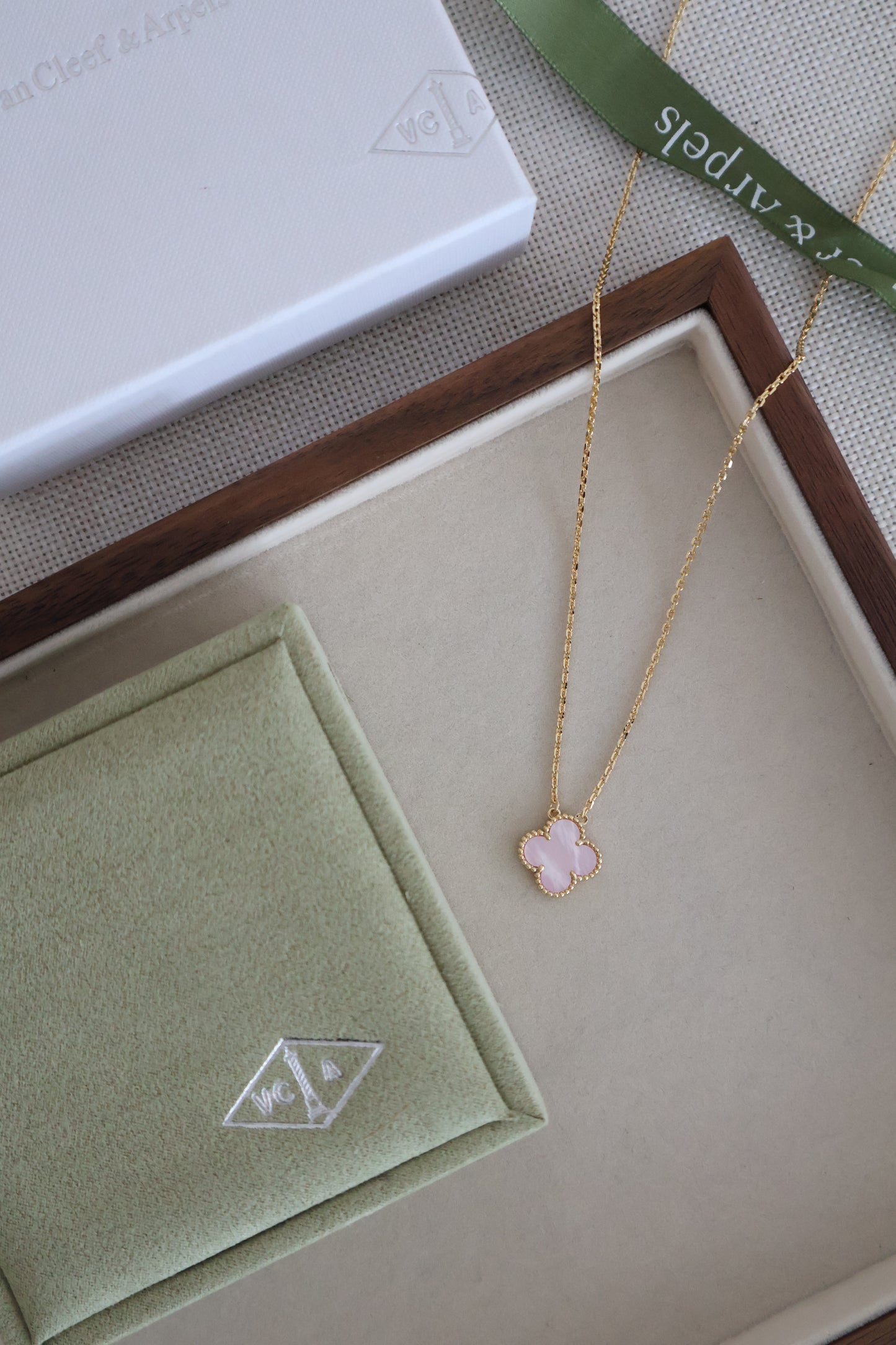 Van Cleef Pink Necklace (Whatsapp for Price & Grade)