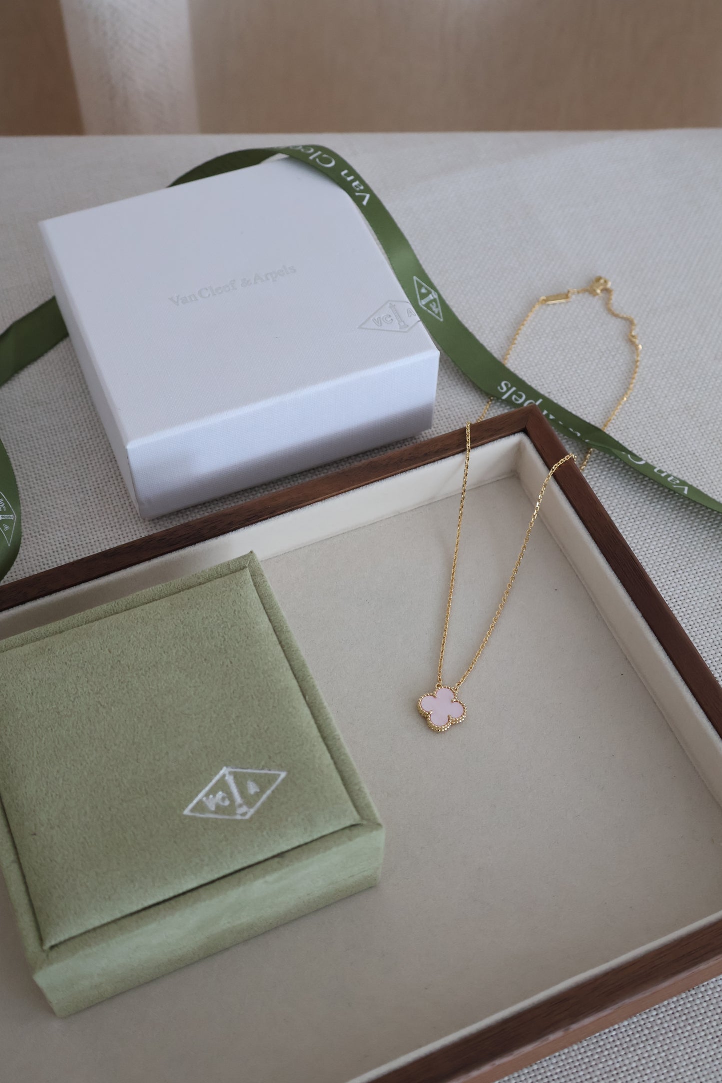 Van Cleef Pink Necklace (Whatsapp for Price & Grade)