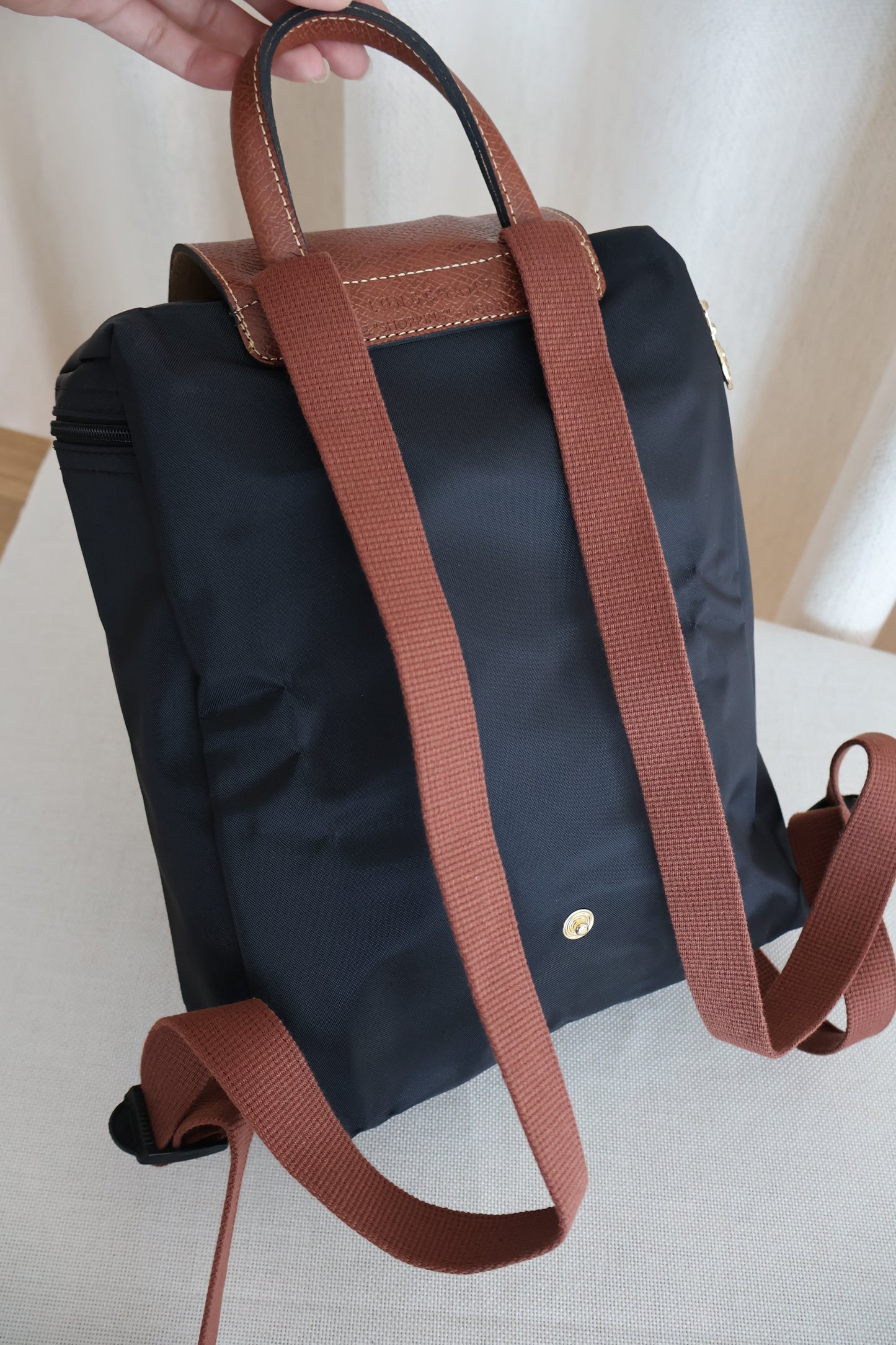 Longchamp Backpack Bag Navy x Brown (Whatsapp for Price & Grade)