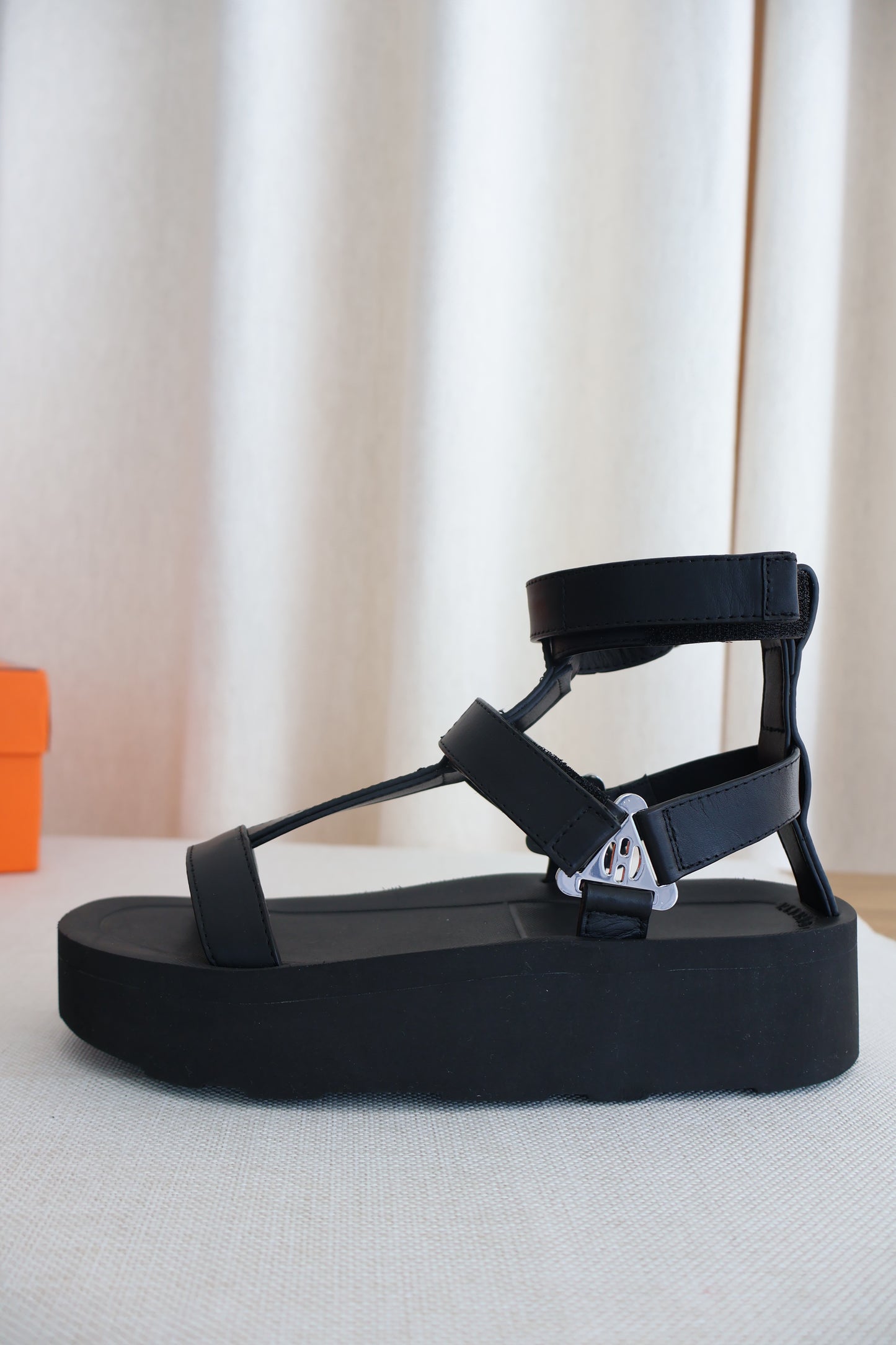 Hermes Enid Sandals Black (Whatsapp for Price & Grade)