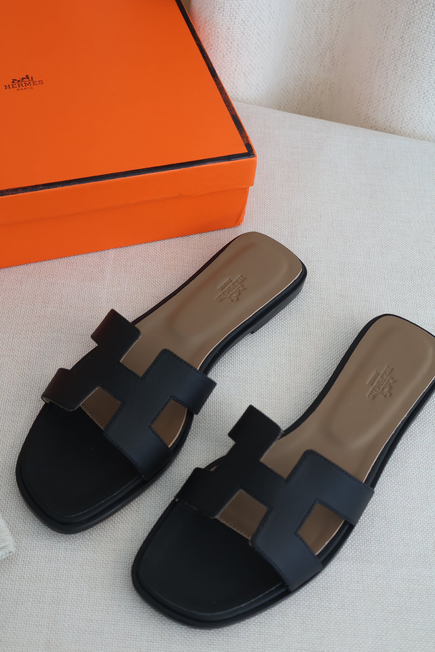 Hermes Oran Slides Sandal Black (Whatsapp for Price & Grade)