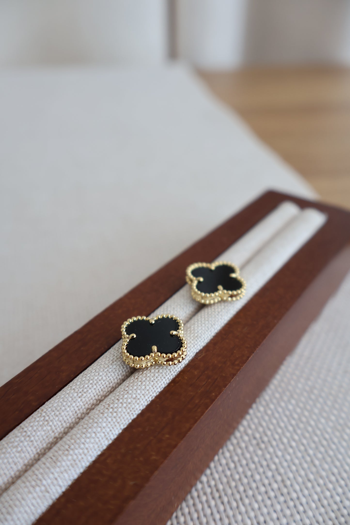 Van Cleef Black Earrings (Whatsapp for Price & Grade)