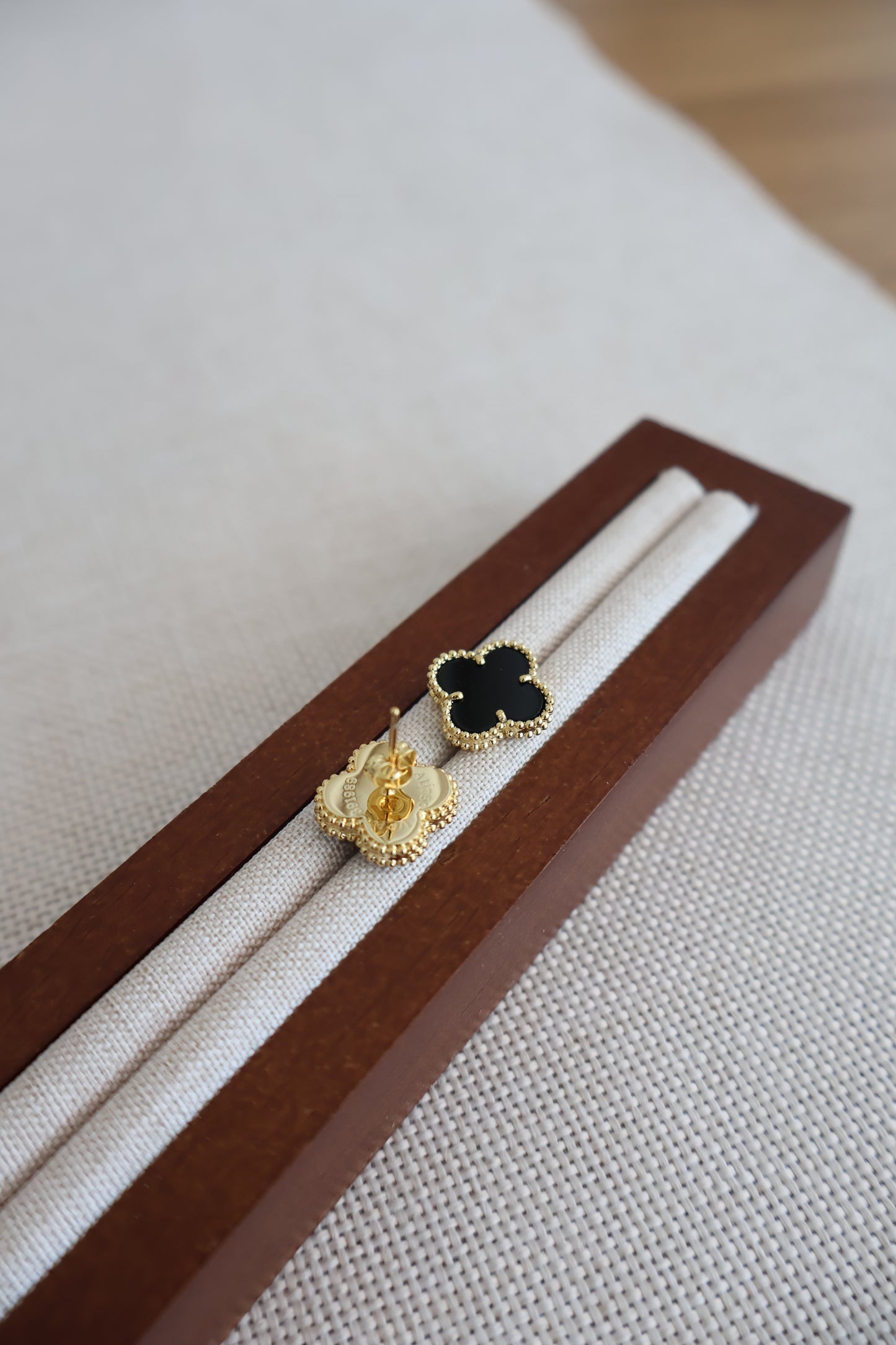 Van Cleef Black Earrings (Whatsapp for Price & Grade)