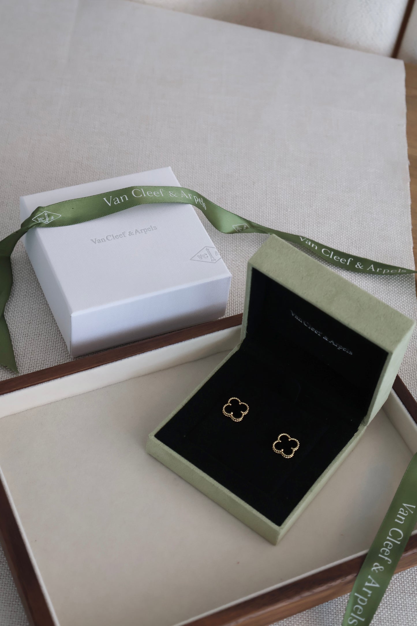 Van Cleef Black Earrings (Whatsapp for Price & Grade)