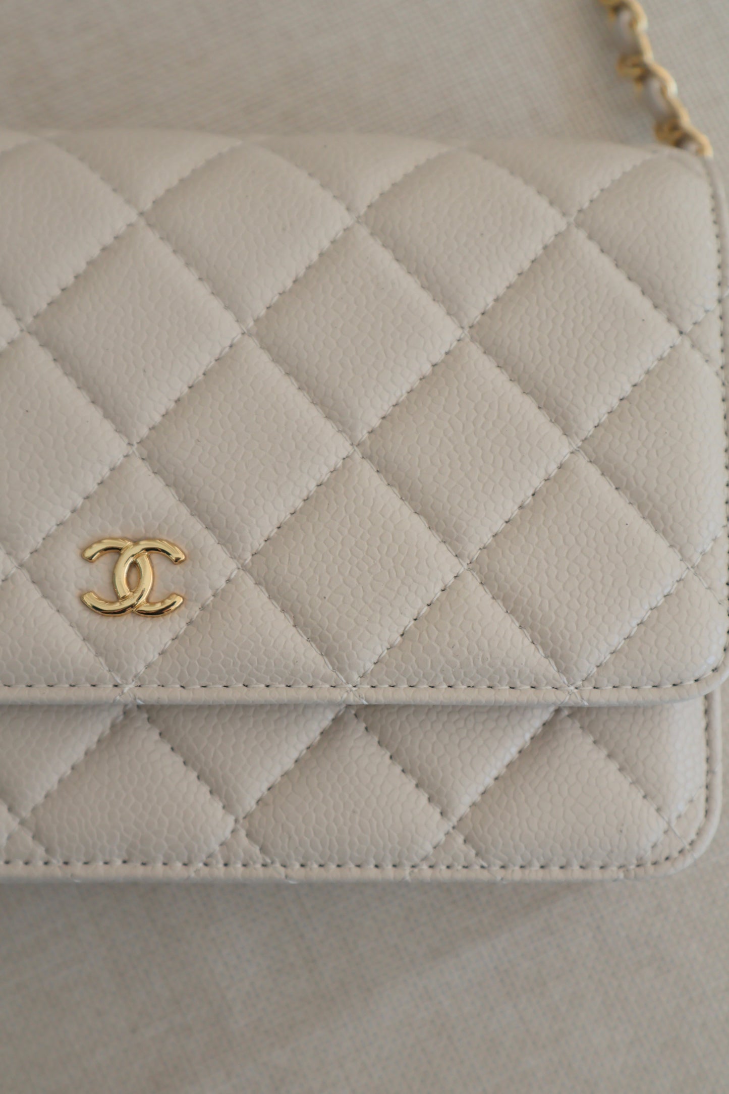 Chanel WOC White x Gold (Whatsapp for Price & Grade)