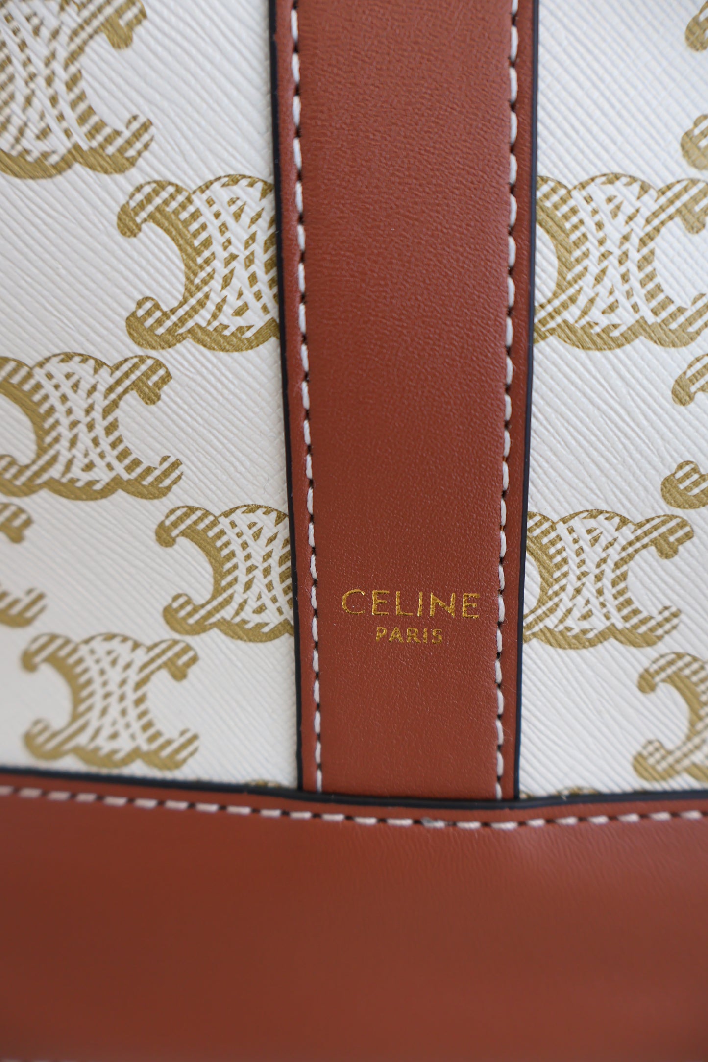 Celine Bucket Triomphe Canvas Ivory (Whatsapp for Price & Grade)