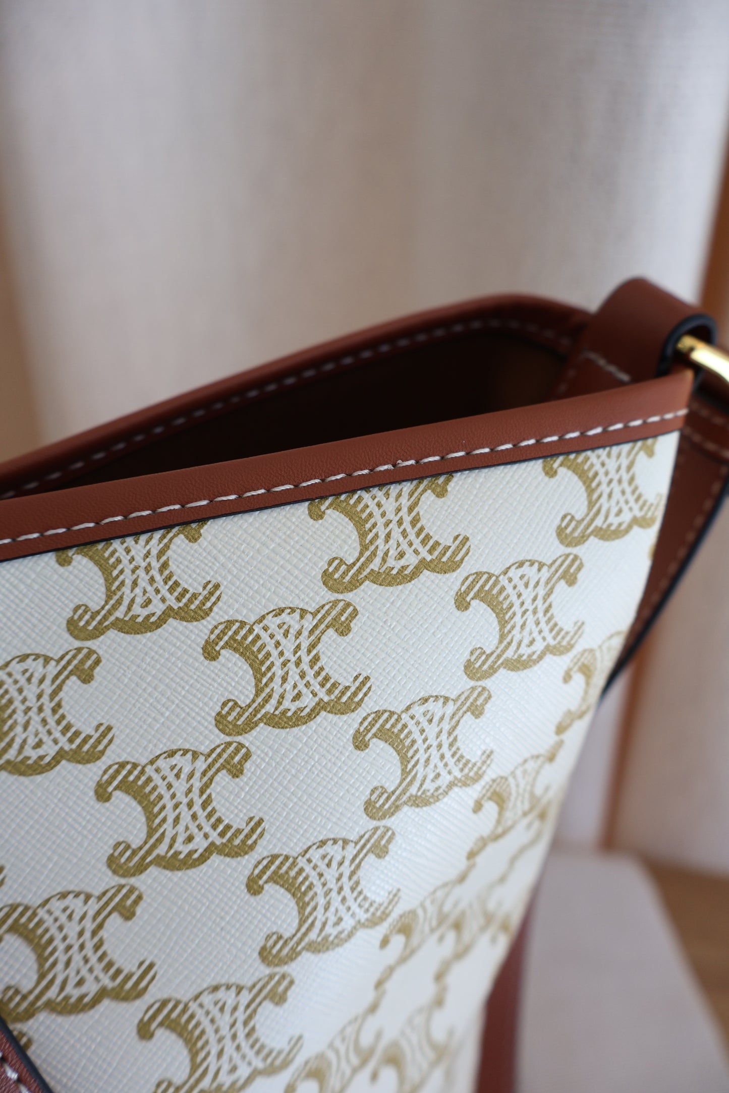 Celine Bucket Triomphe Canvas Ivory (Whatsapp for Price & Grade)