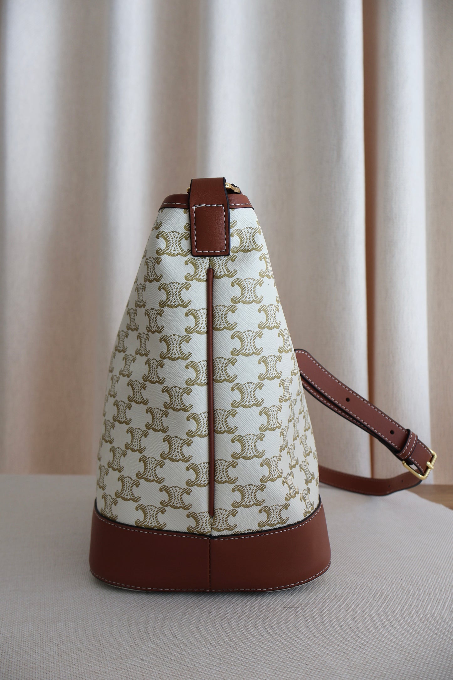 Celine Bucket Triomphe Canvas Ivory (Whatsapp for Price & Grade)