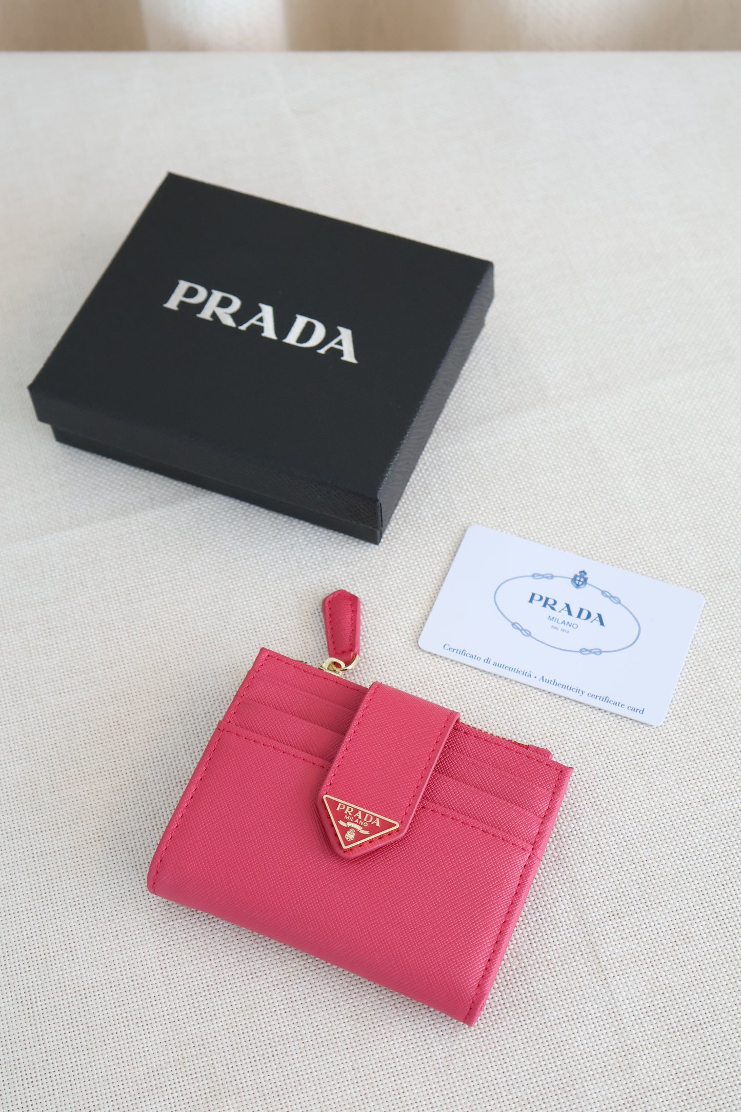 Prada Small Saffiano Wallet Pink (Whatsapp for Price & Grade)